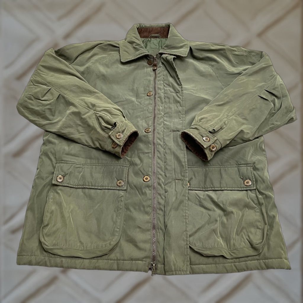 Vintage Split-Rail Thermolite Insulated Outdoor Hunting Jacket Mens Large Army Green Size US L / EU 52-54 / 3 - 1 Thumbnail
