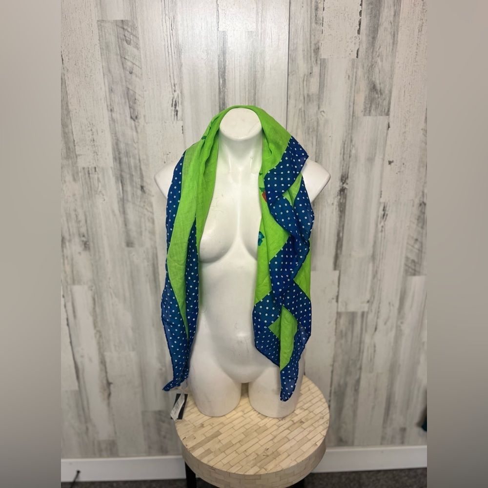 Hollister Hollister Floral Polka Dot Scarf Bandana Wrap – Green Blue P Size ONE SIZE - 4 Thumbnail