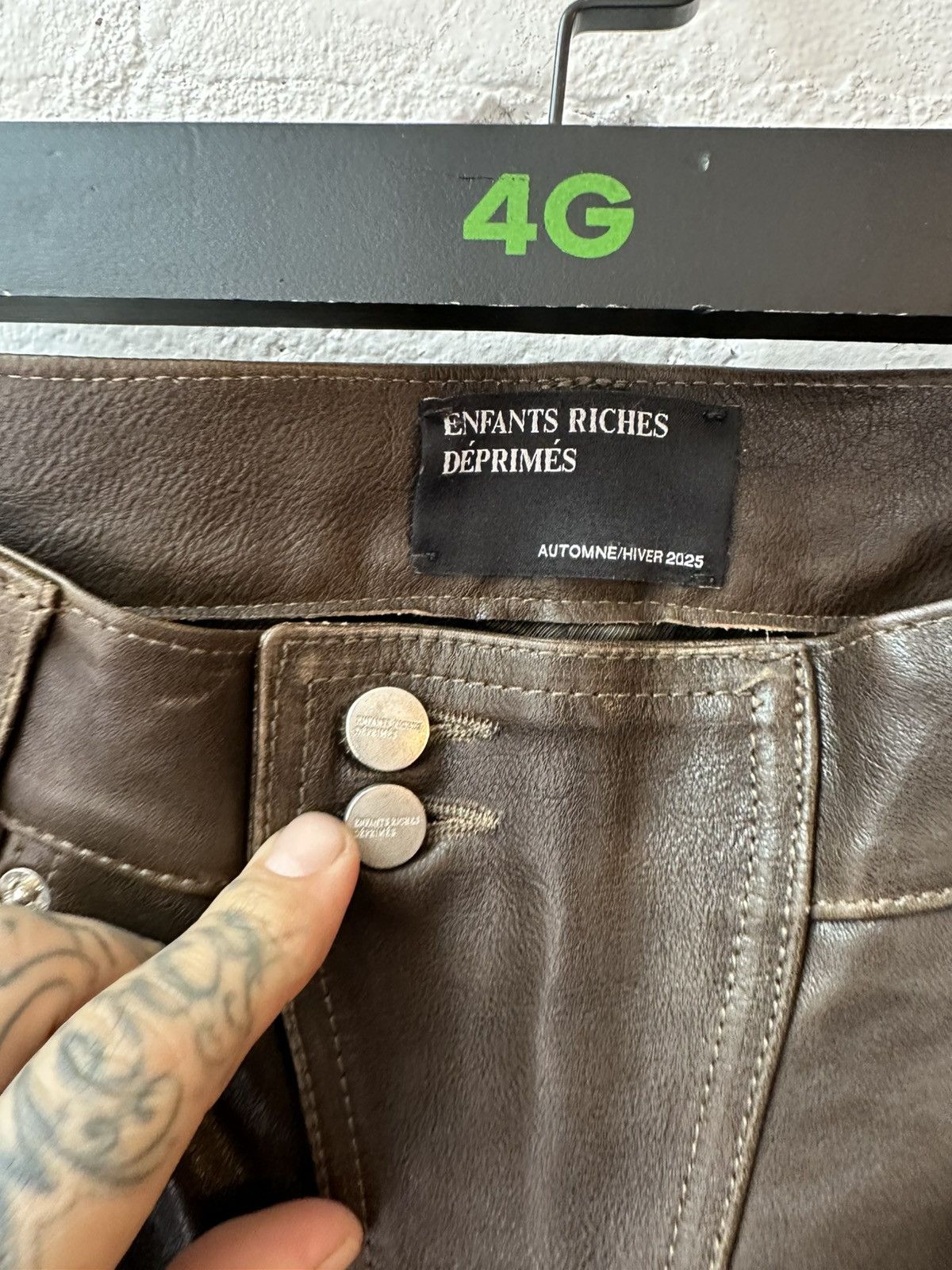Enfants Riches Deprimes ERD ROCKSTAR TRAVIS SCOTT BROWN LEATHER JEANS PANTS 32 33 Size US 32 / EU 48 - 3 Thumbnail