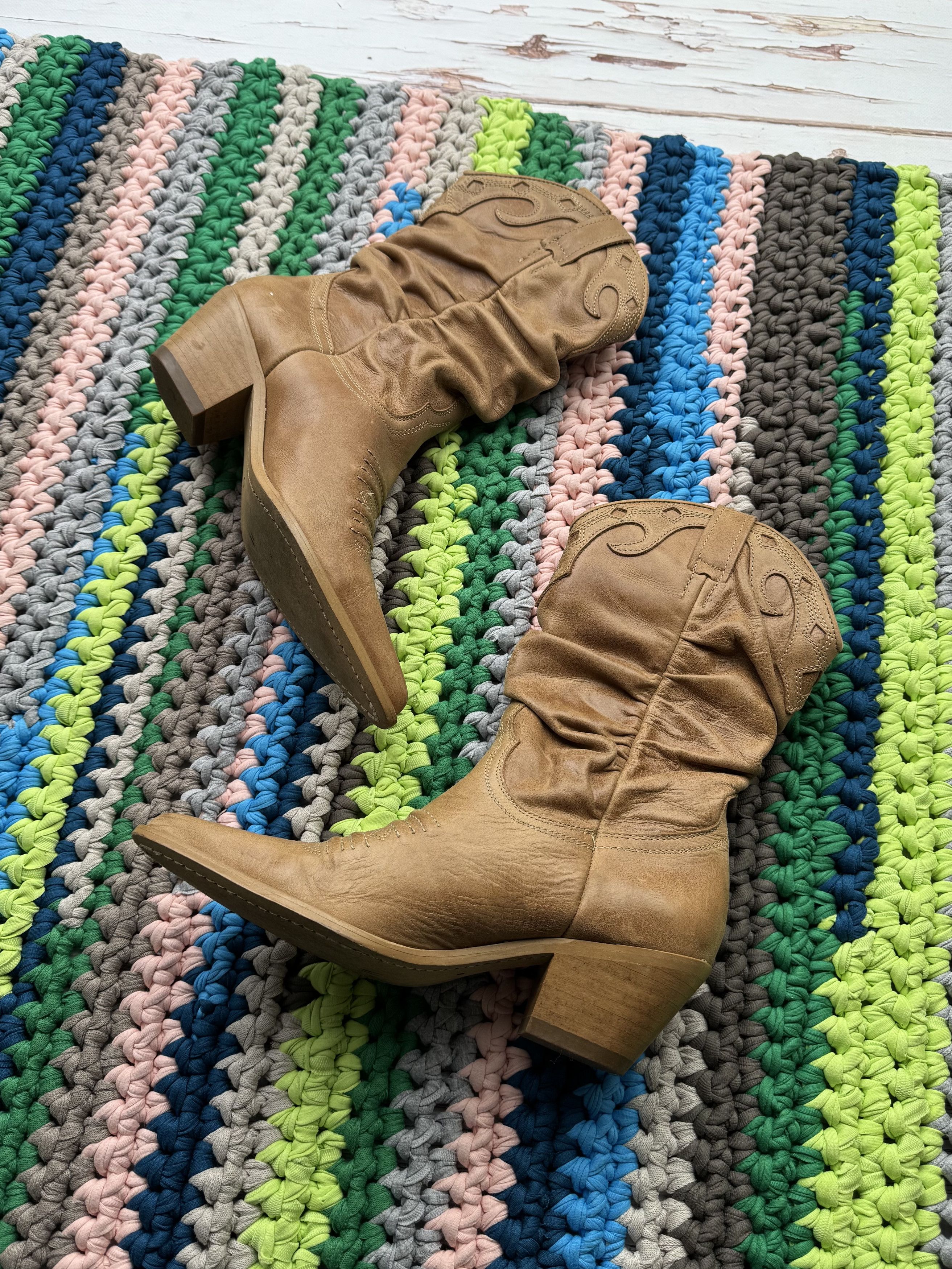 Vintage Vintage Cowboy Leather Boots (ET1) Size US 9 / IT 39 - 4 Thumbnail