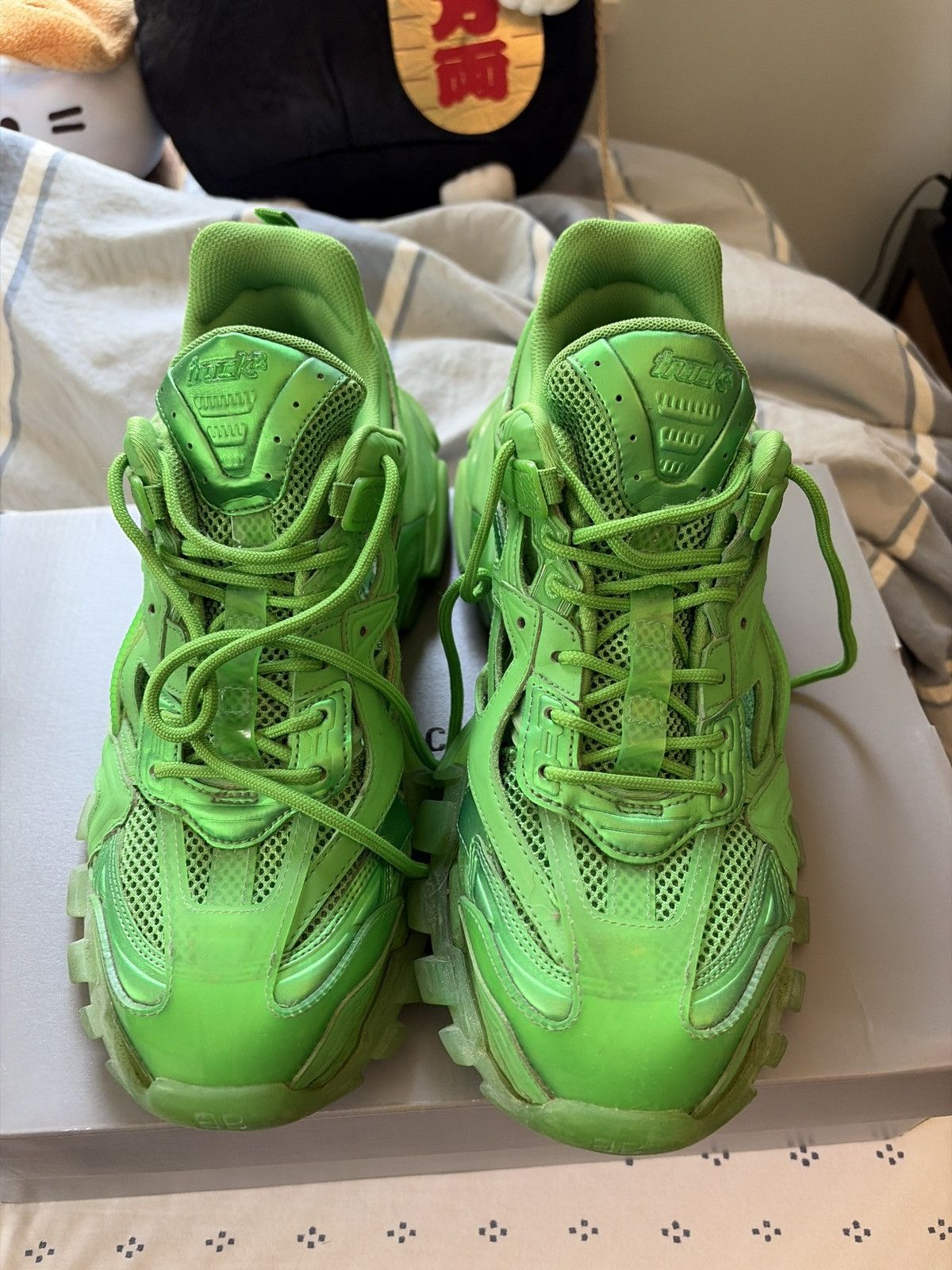 Balenciaga Balenciaga track 2 clear sole green Size US 12 / EU 45 - 1 Thumbnail