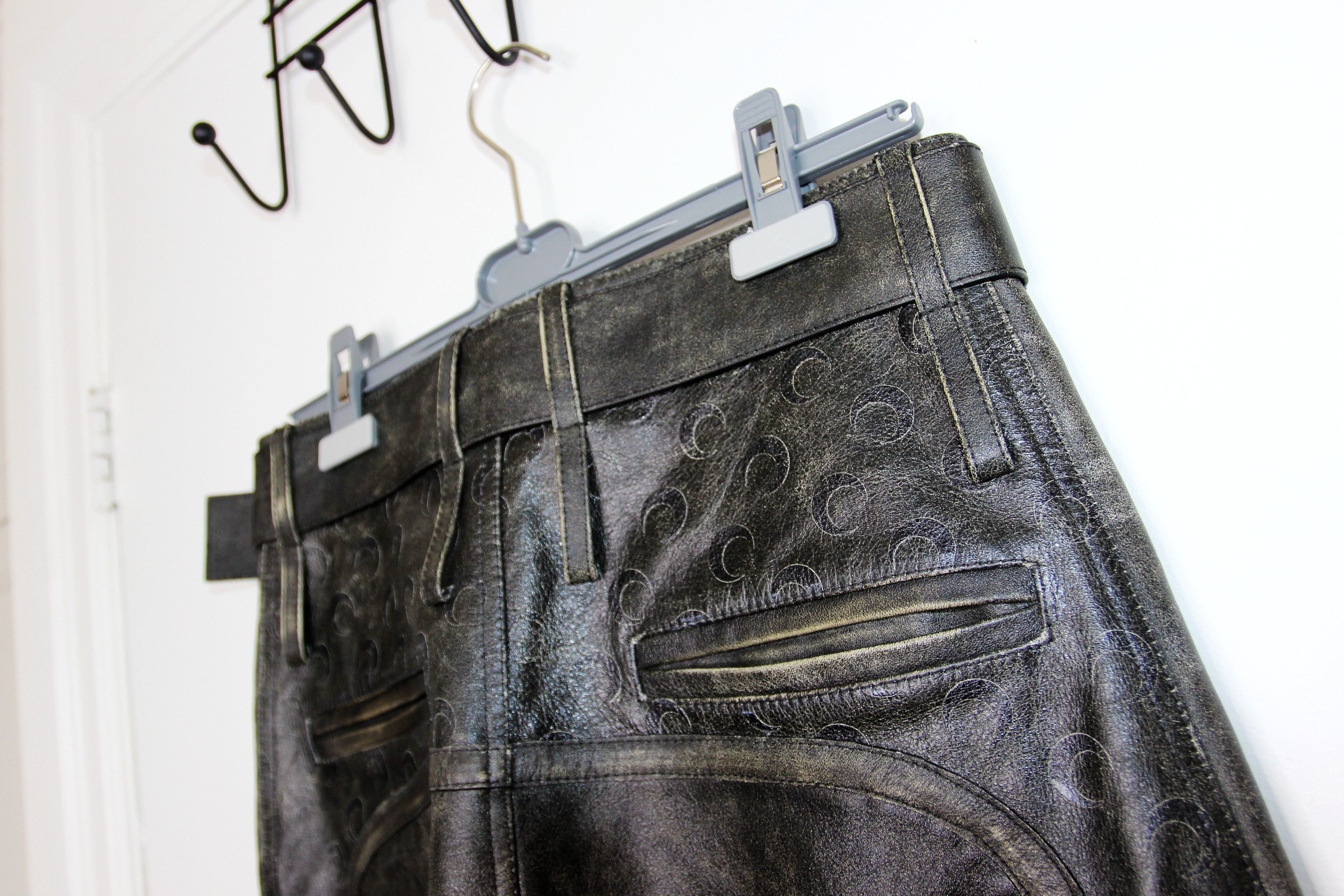 Marine Serre BNWT AW25 MARINE SERRE VINTAGE MOON LEATHER BELTED PANTS 46 Size US 30 / EU 46 - 6 Thumbnail
