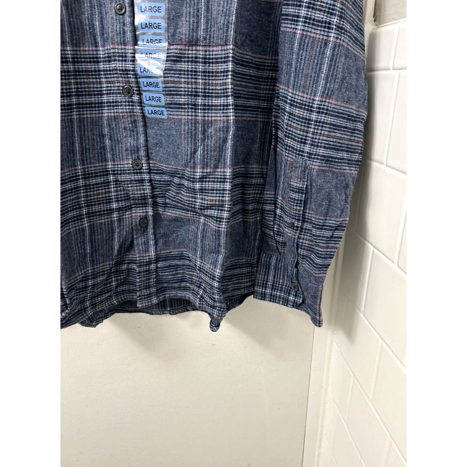Eddie Bauer Eddie Bauer Bristol Flannel Shirt Mens L Blue Plaid Button-Down L/S NWT Size US L / EU 52-54 / 3 - 7 Thumbnail
