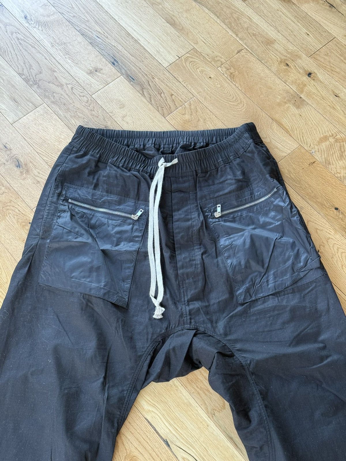 Rick Owens Drkshdw Rick Owens DRKSHDW Drawstring Long Cargo Pant Size US 34 / EU 50 - 3 Thumbnail