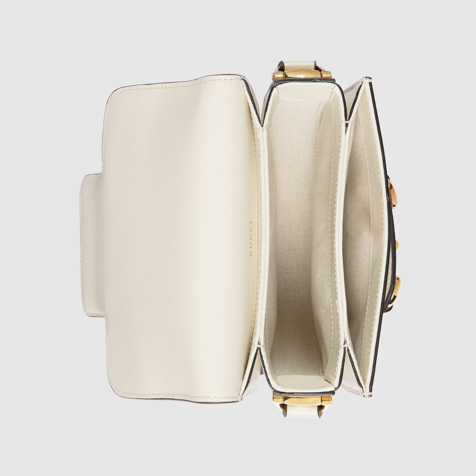 Gucci GUCCI Horsebit 1955 Mini White Leather Rounded Shoulder Bag Size ONE SIZE - 2 Thumbnail