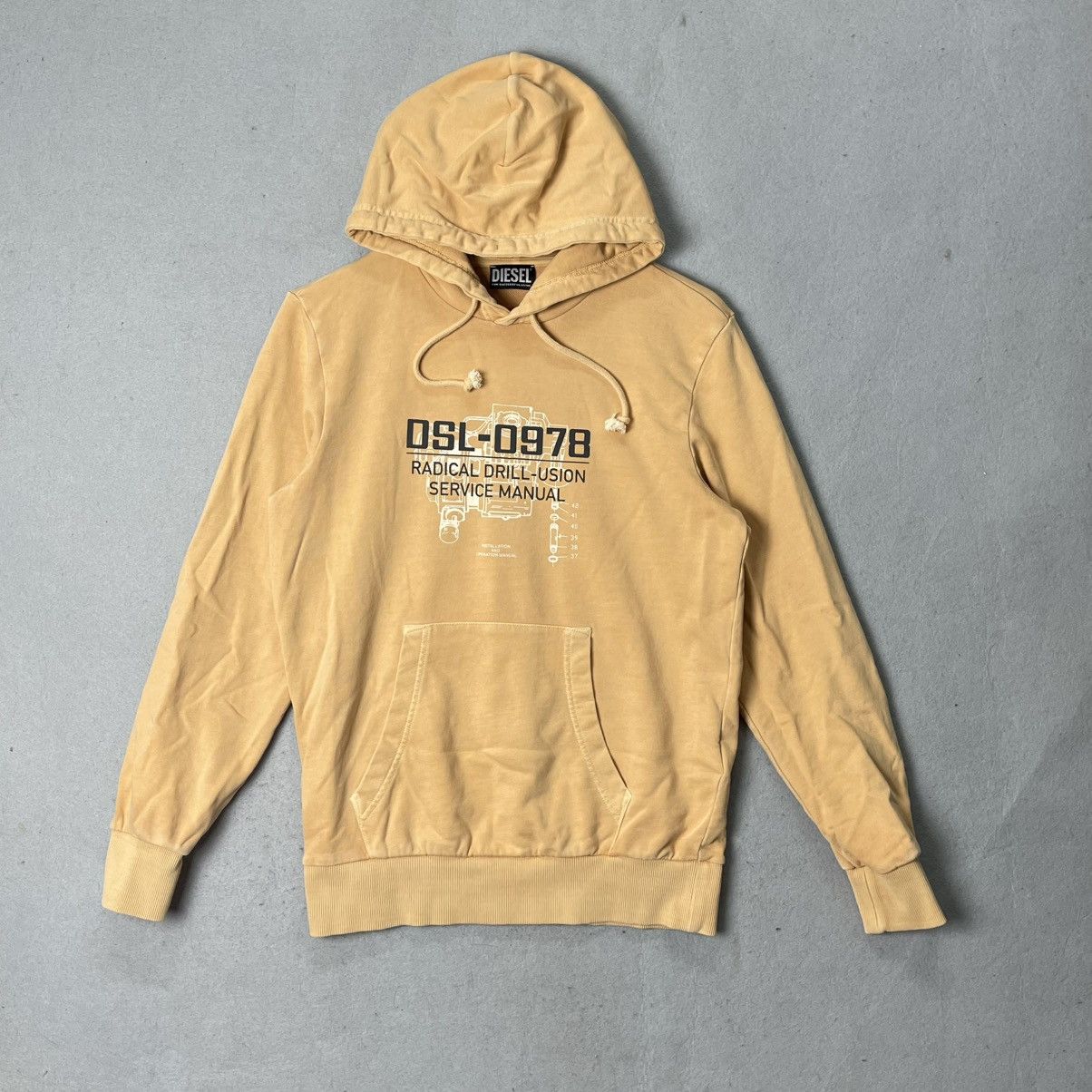 Diesel Diesel DSL-0978 Graphic Pullover Hoodie – Beige (Size M) Size US XS / EU 42 / 0 - 1 Thumbnail