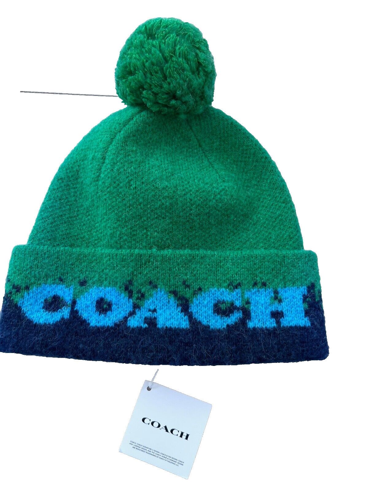 Coach Coach Ombre Pom Knit Beanie Hat Pine Size ONE SIZE - 1 Thumbnail