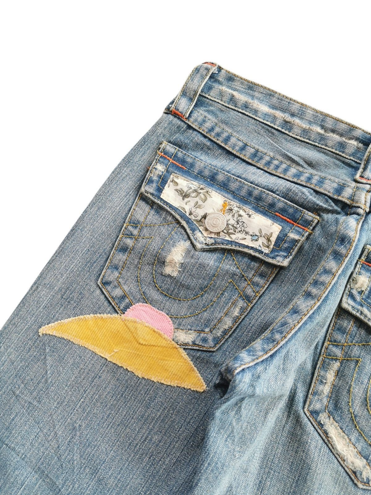 True Religion True Religion Cropped Flare Patchwork Jeans Size US 31 - 4 Thumbnail