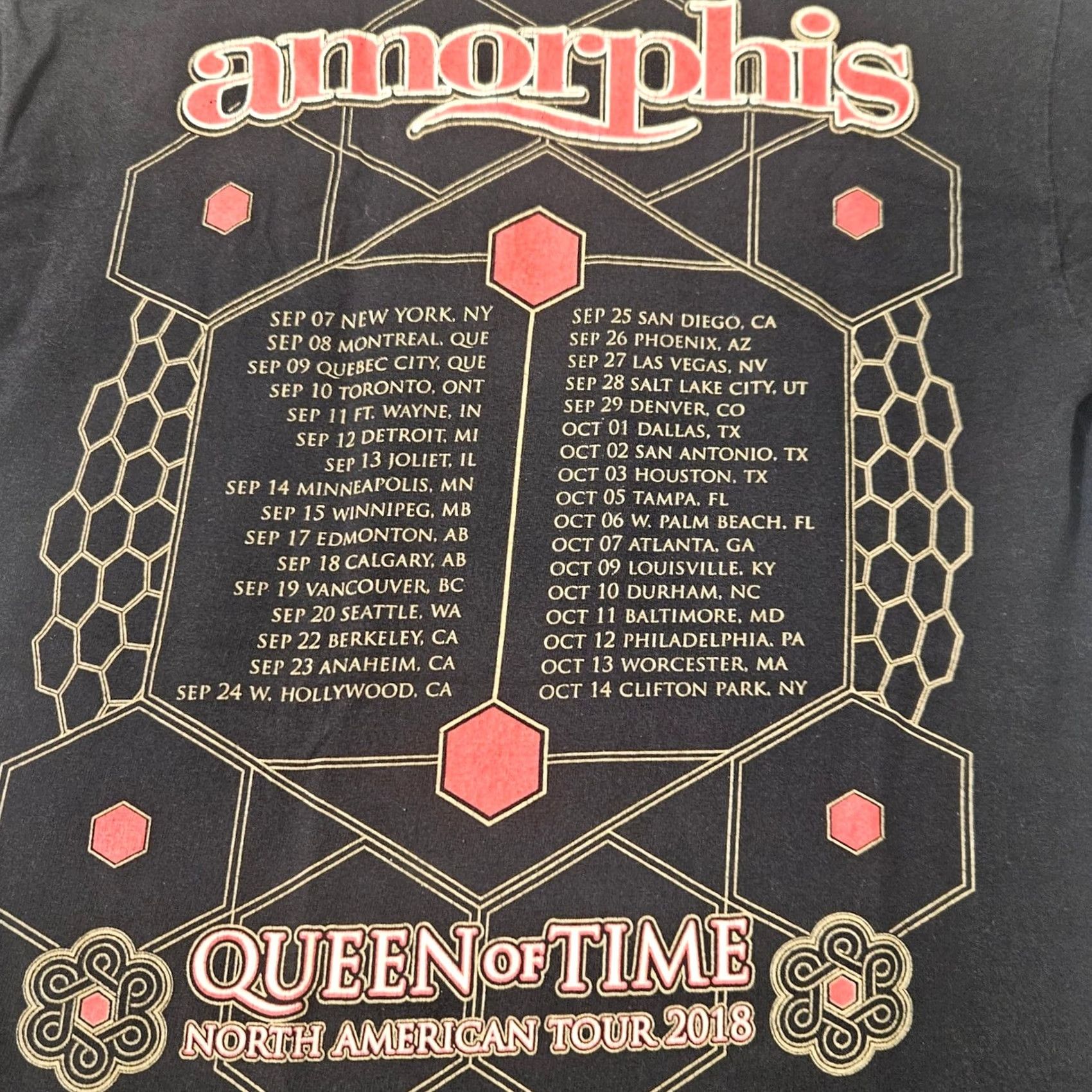 Gildan Amorphis Queen Of Time 2019 Tour Short Sleeve T Shirt Size Small Black Mens S Gildan Shirt Size US S / EU 44-46 / 1 - 4 Thumbnail
