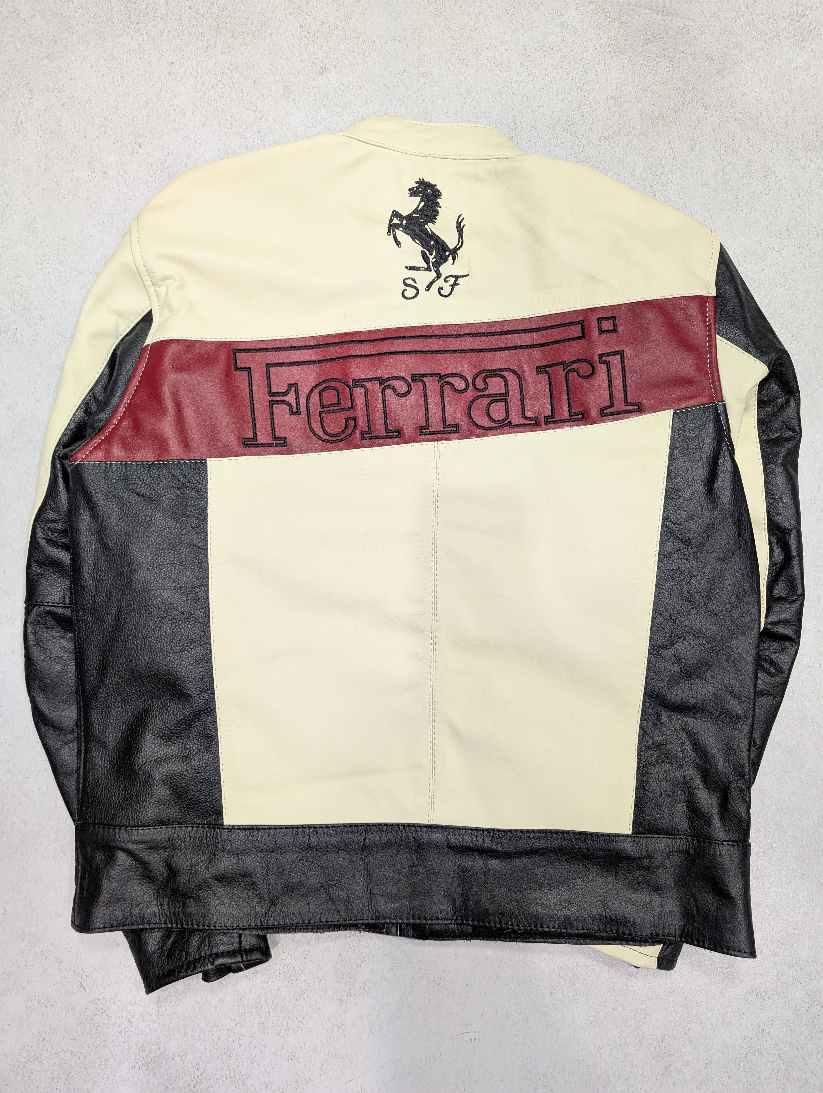 Vintage Ferrari Leather Jacket F1 Streetwear Size US XL / EU 56 / 4 - 2 Thumbnail