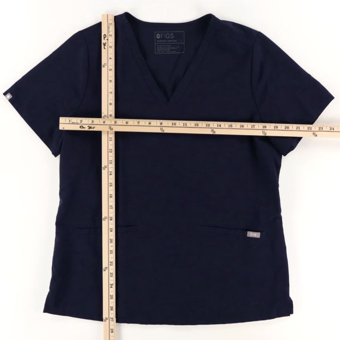 Vintage Figs Casma Three Pocket Scrub Shirt V-Neck Navy Women's L Size L / US 10 / IT 46 - 3 Thumbnail