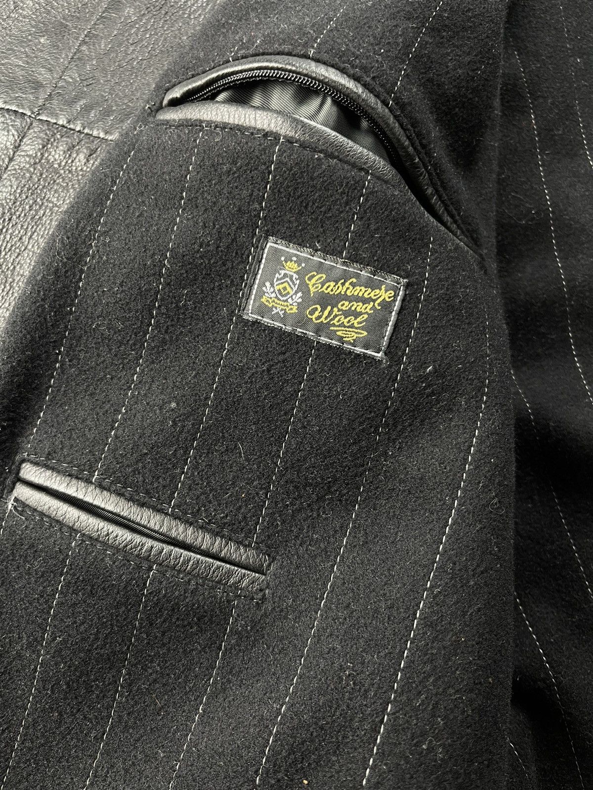 Genuine Leather × Gimo's Gimo's Luxury Black Cashmere Lining Leather Bomber Jacket Size US XL / EU 56 / 4 - 14 Thumbnail