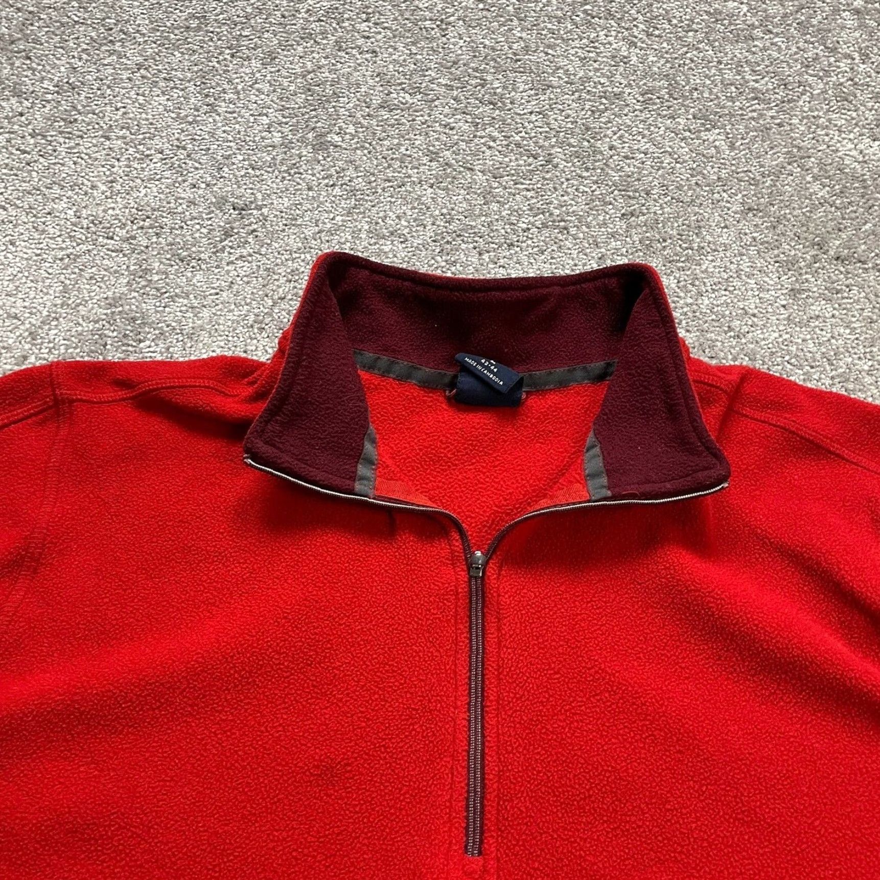 Lands' End Lands' End Fleece Jacket Women Large Red 1/4 Zip High Neck Outdoor Hike Pullover Size L / US 10 / IT 46 - 4 Thumbnail