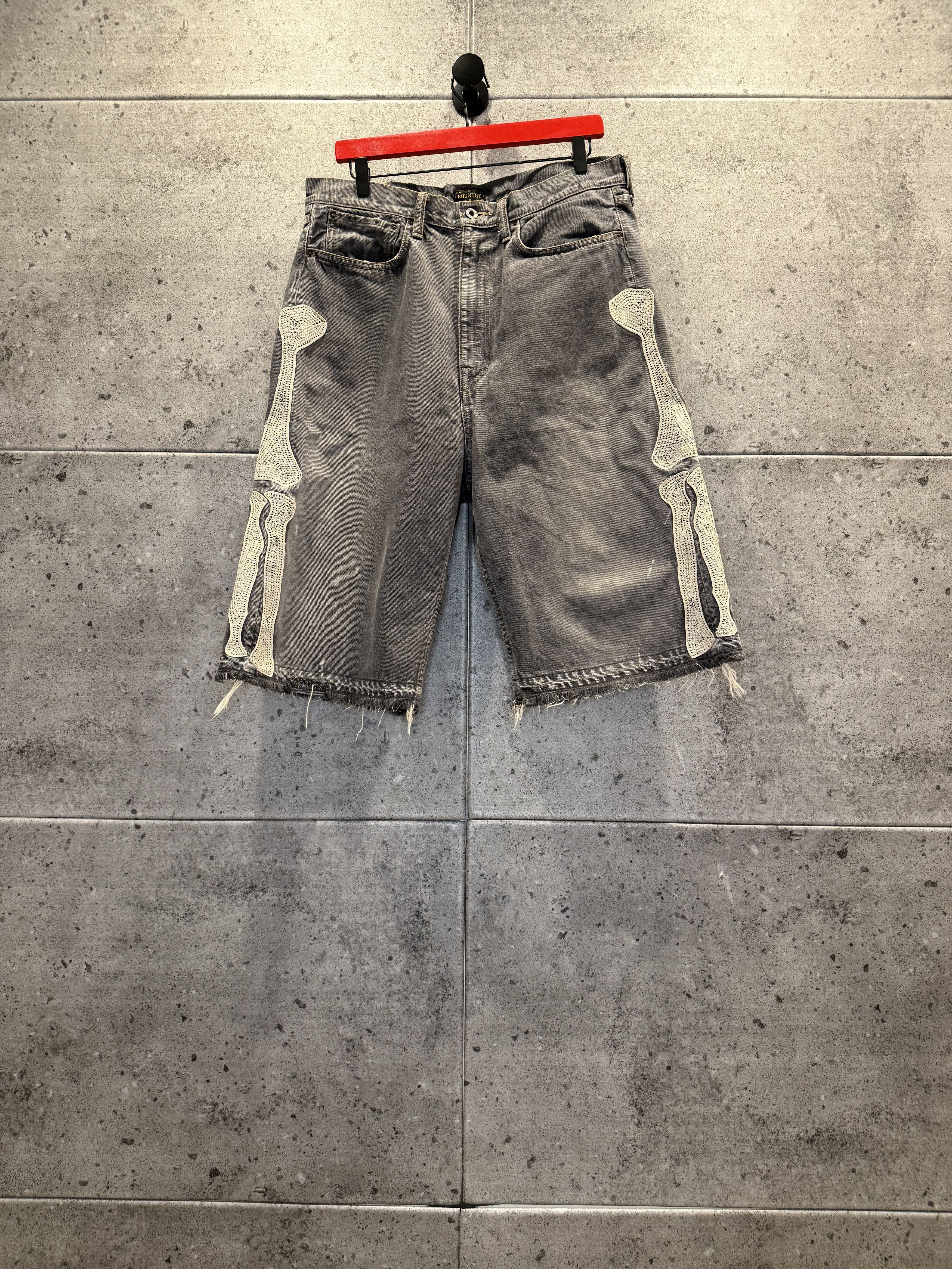 Kapital bone denim shorts