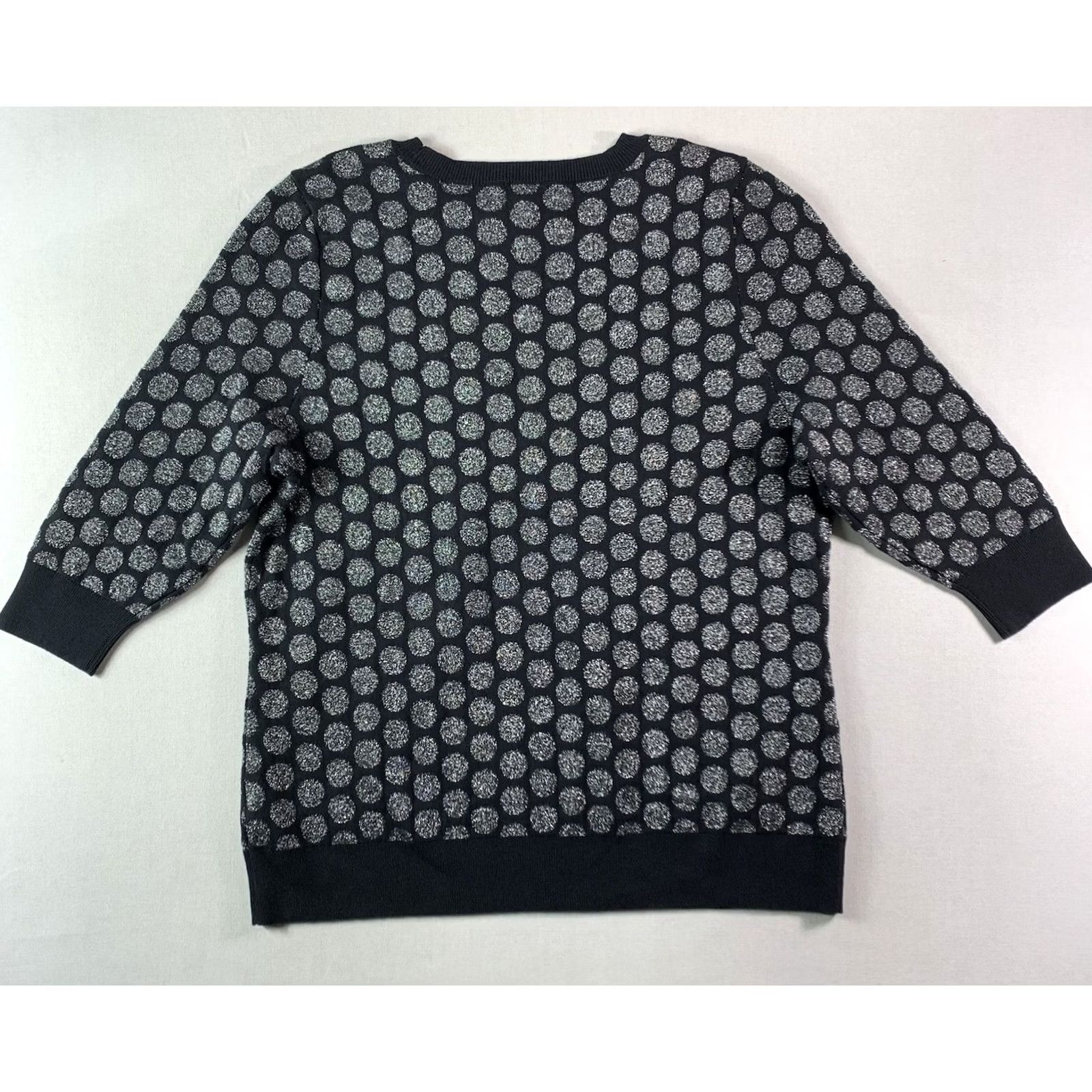 Vintage Halogen Sweater Womens 2X Crew Neck Pullover Polka Dot Metallic Black Silver Shimmer NWT Holiday Atlantic-Pacific Redefined Size XXL / US 16-18 / IT 52-54 - 2 Thumbnail