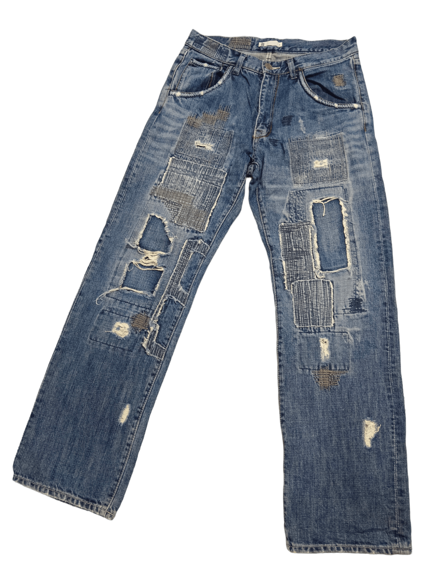 Global Work FYE🔥Global Work Patchwork Distressed Denim Size US 30 / EU 46 - 2 Thumbnail