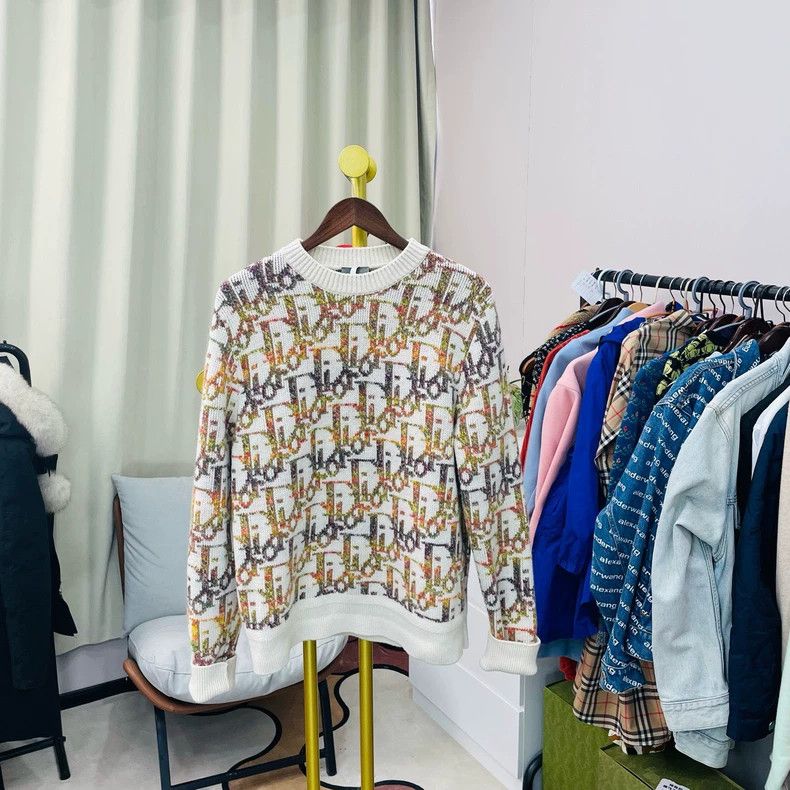 Dior Dior Yellow dazzling full logo sweater Size US M / EU 48-50 / 2 - 1 Thumbnail
