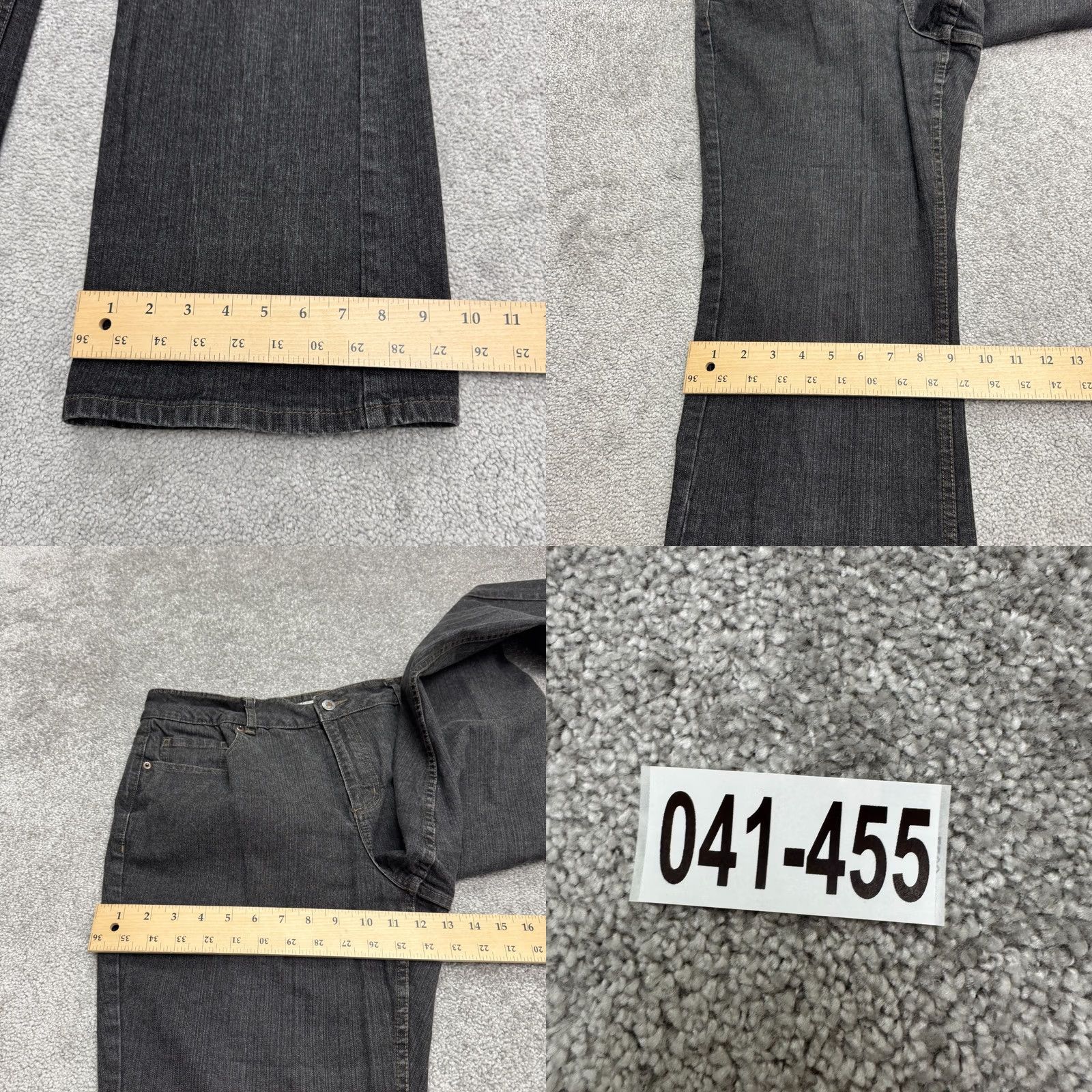 Coldwater Creek Coldwater Creek Black Denim Jeans Womens 16 High Rise Straight Leg 5-Pocket 31.5 in Inseam Cotton 35 in Waist Regular Fit Size 38" / US 16 / IT 52 - 9 Thumbnail
