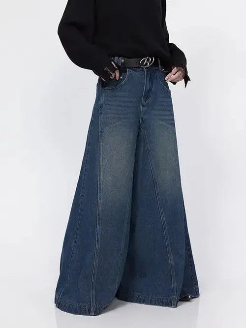 VIBE Baggy Jeans Flared Leg Loose Size 28" / US 6 / IT 42 - 3 Thumbnail
