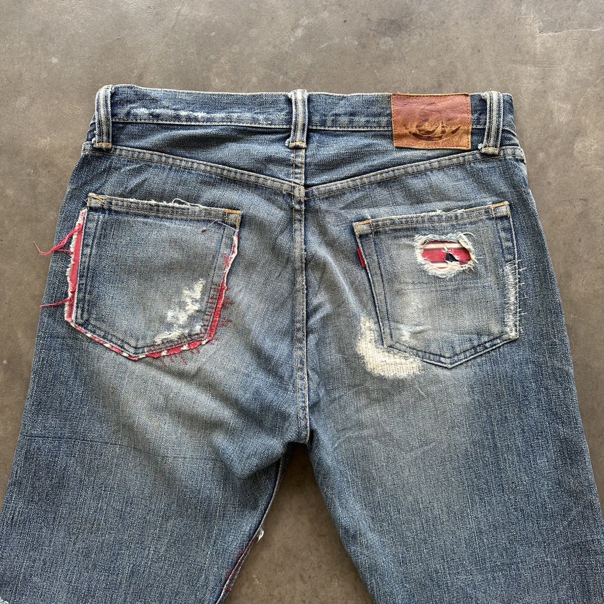 If Six Was Nine Vintage Japanese Distressed Faded Denim Jean Pant W33 Size US 33 - 12 Thumbnail