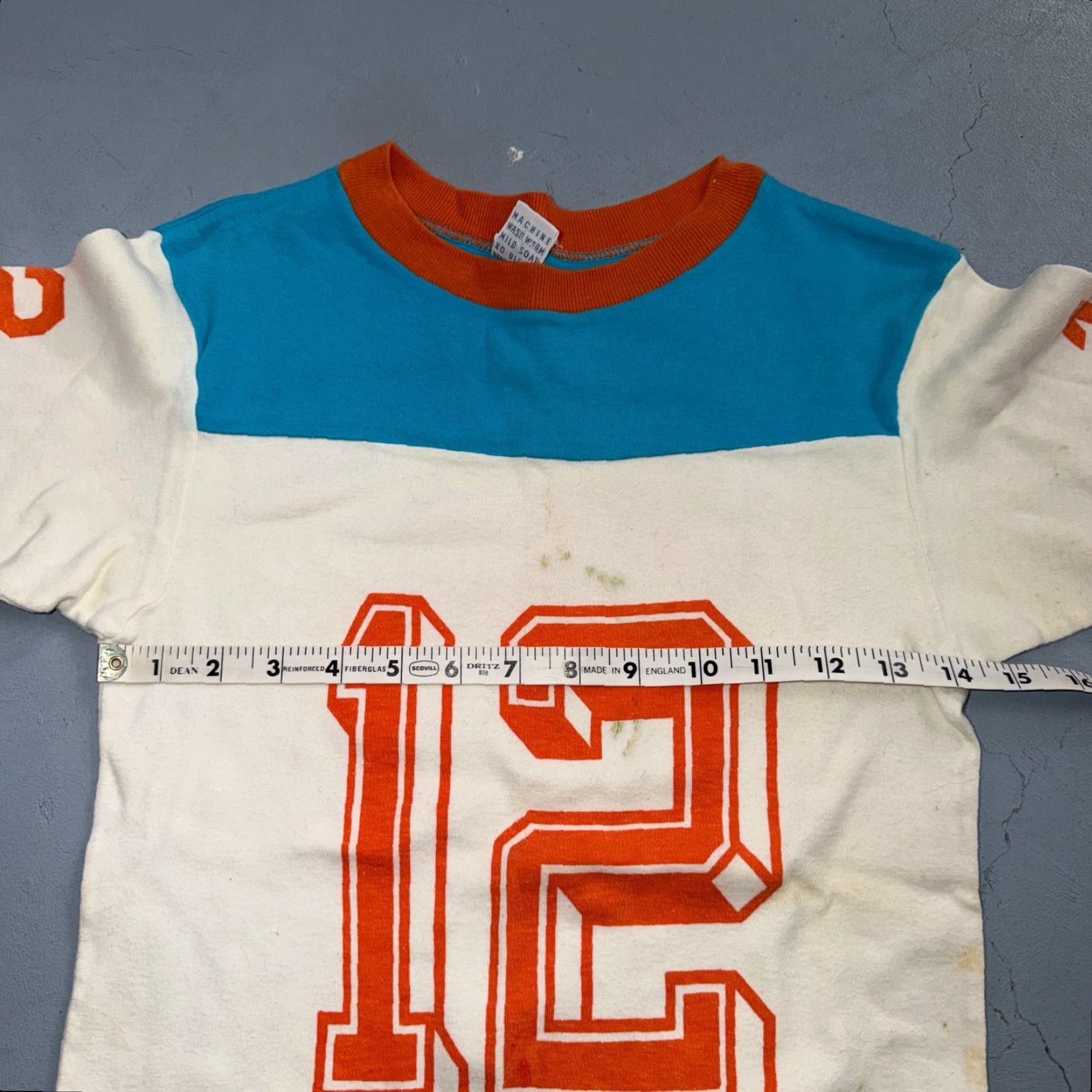 Vintage Vintage 70s Ego T-Shirt Jersey Raglan USA Blue Orange #12 Distressed Size US XS / EU 42 / 0 - 4 Thumbnail