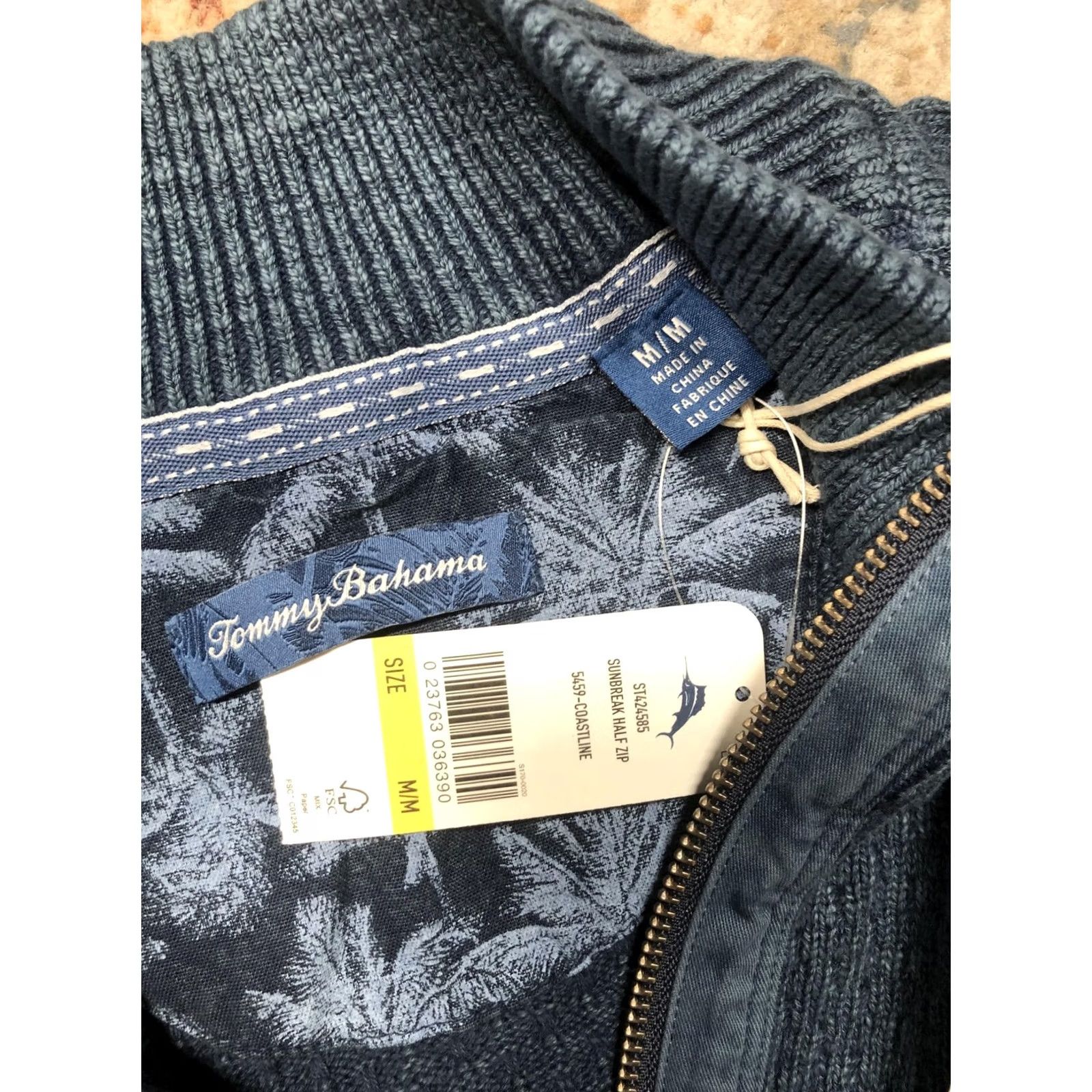 Tommy Bahama Tommy Bahama Sweater Mens M Blue Sundream Half Zip Mock Neck Pullover Size US M / EU 48-50 / 2 - 6 Thumbnail