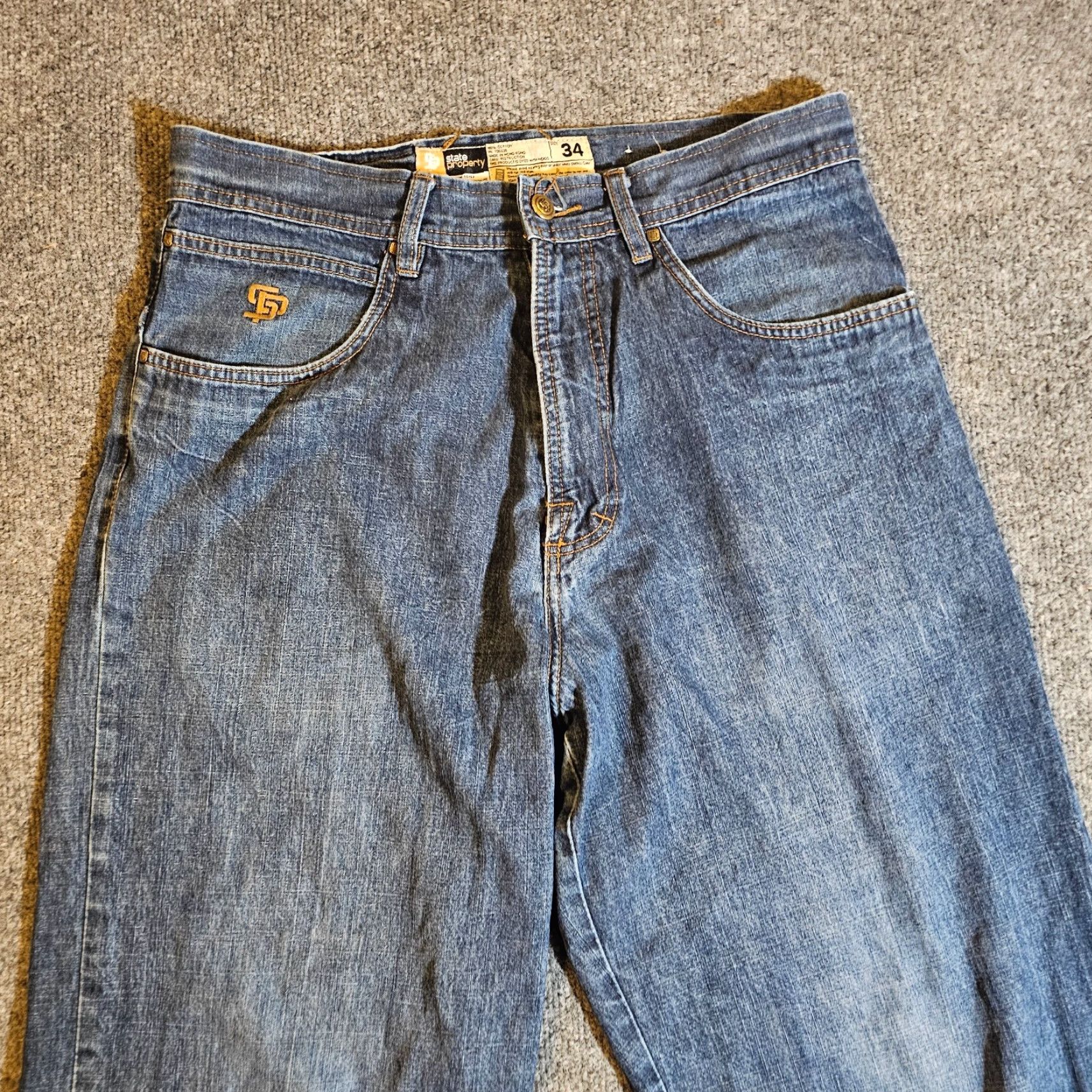 Vintage State Property Jeans Mens 32 Blue Straight Leg Vintage Y2K Skater Grunge 90s Mens Jeans State Property Regular 32 Blue Den im 90s Vintage 90s Size US 32 / EU 48 - 2 Thumbnail