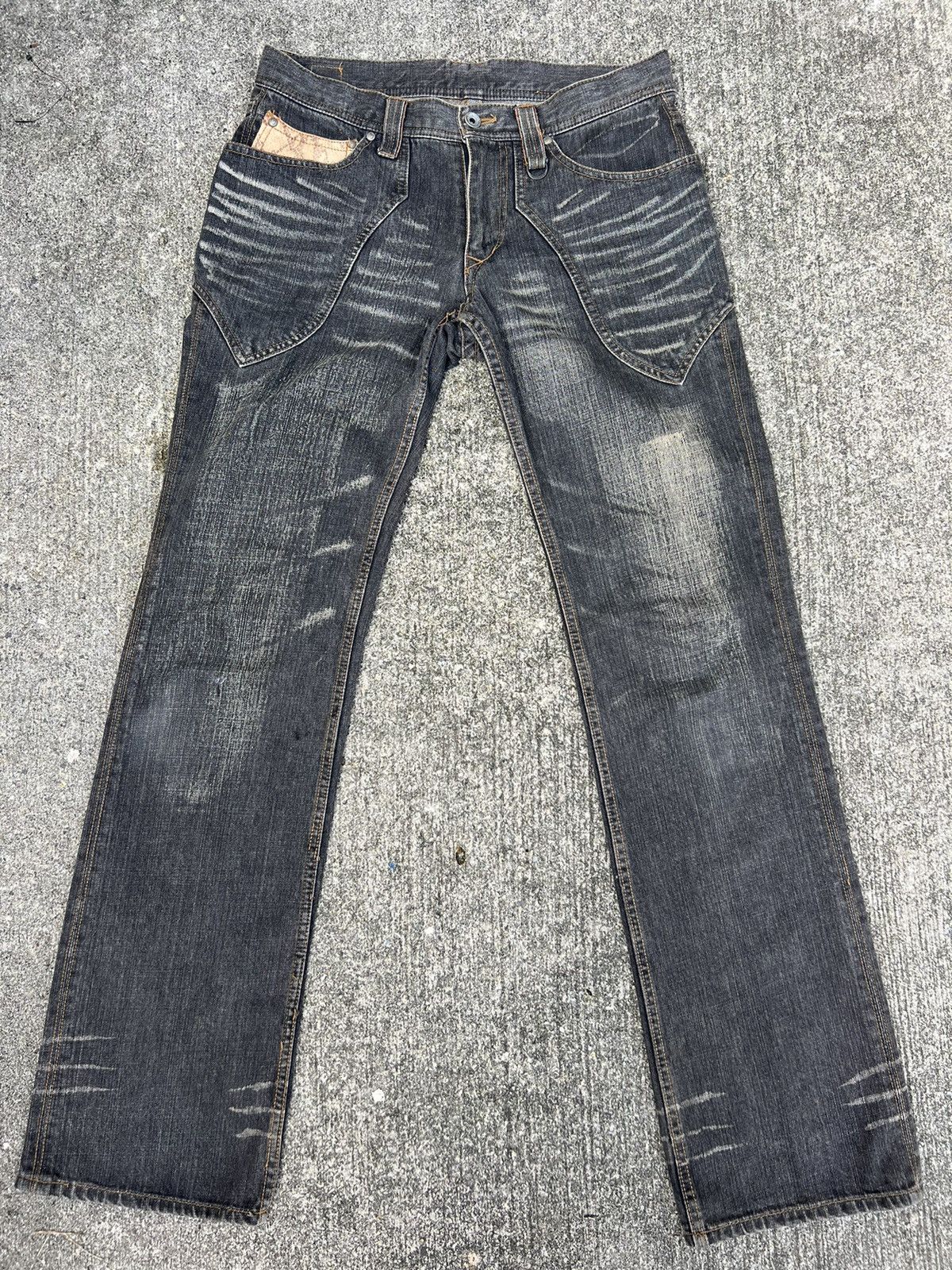 Nicole Club Vintage Nicole Club Faded Black Hybrid Denim Wide Leg Jeans Size US 30 / EU 46 - 2 Thumbnail