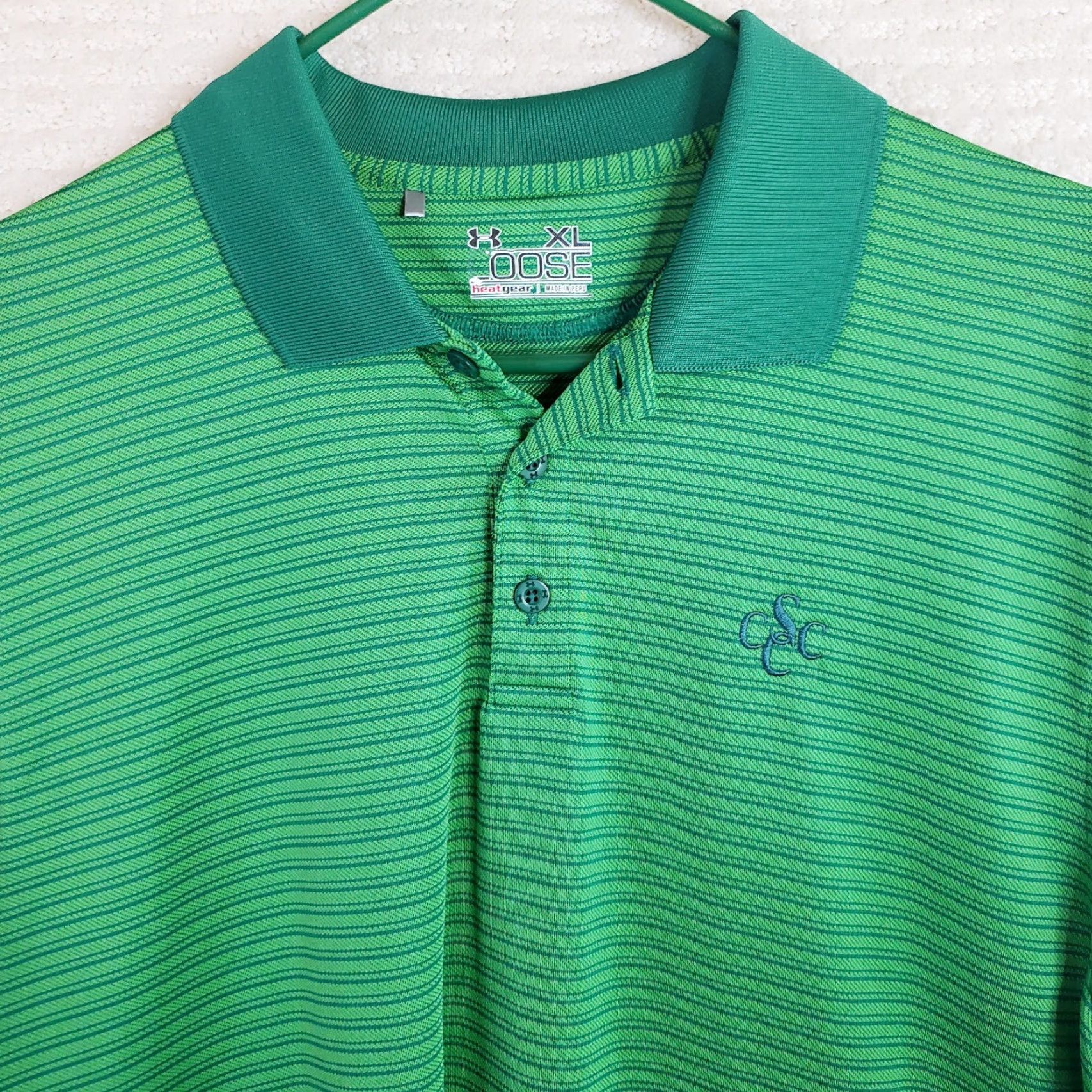 Under Armour Under Armour Men’s XL Heat Gear Polo Shirt Loose The Playoff Polo Kelly Green Striped Golf Shirt Size US XL / EU 56 / 4 - 3 Thumbnail