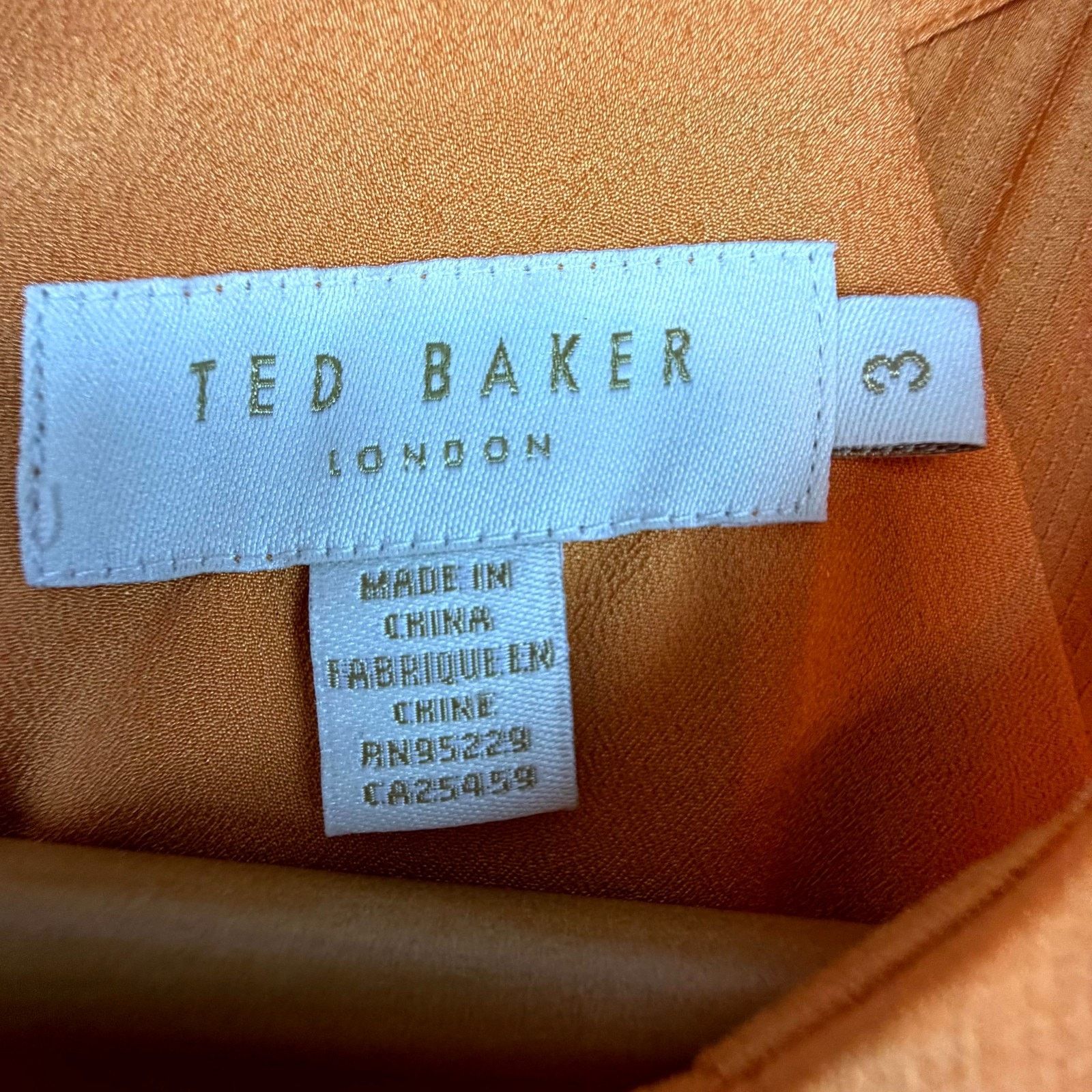 Ted Baker Ted Baker Elsieee Mini Dress Womens 3 Orange Flowy Boho Size XS / US 0-2 / IT 36-38 - 3 Thumbnail