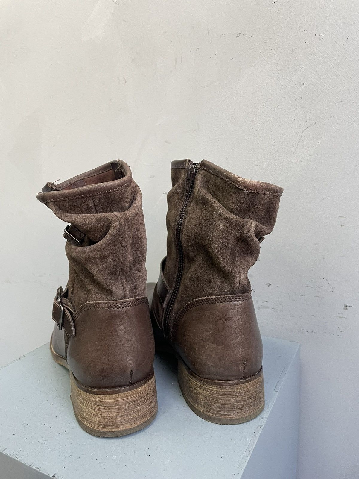14th Addiction Rare engineered brown suede leather boots western y2k style Size US 8.5 / EU 41-42 - 9 Thumbnail