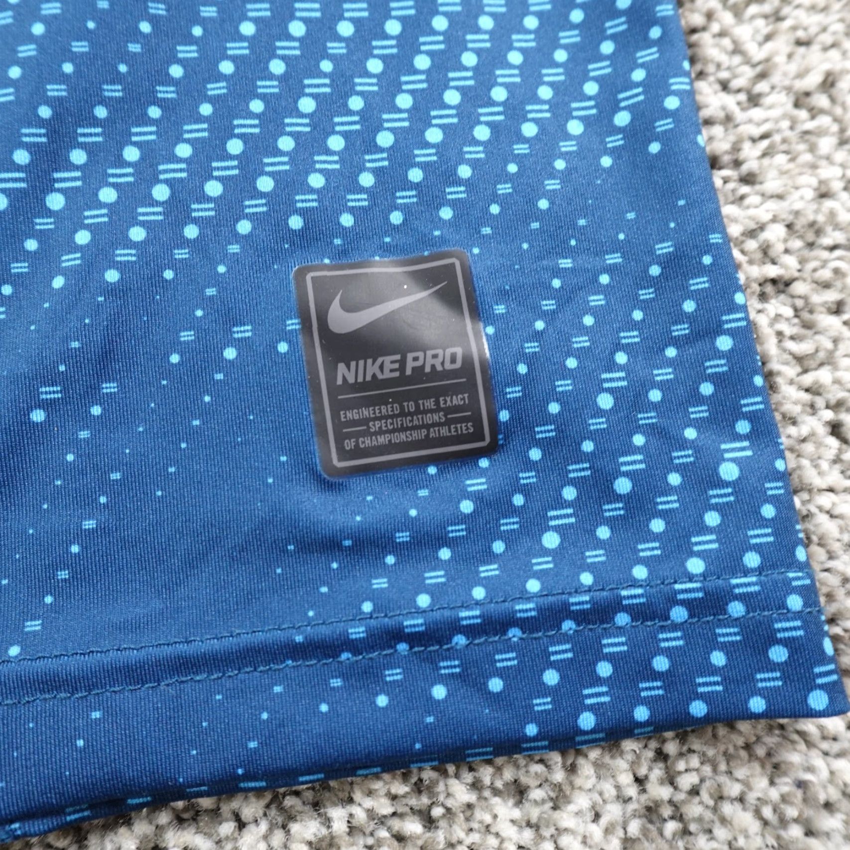Nike Nike Pro T-Shirt Womens XL Blue Center Swoosh Drifit Performance Athletic Stretch Size XL / US 12-14 / IT 48-50 - 2 Thumbnail