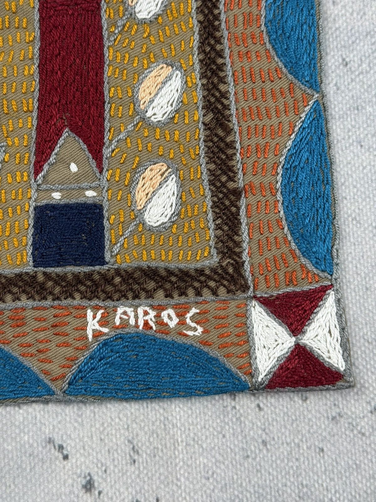 Vintage Kaross Handmade Embroidered Textile Wall Art African Folk Size ONE SIZE - 5 Thumbnail