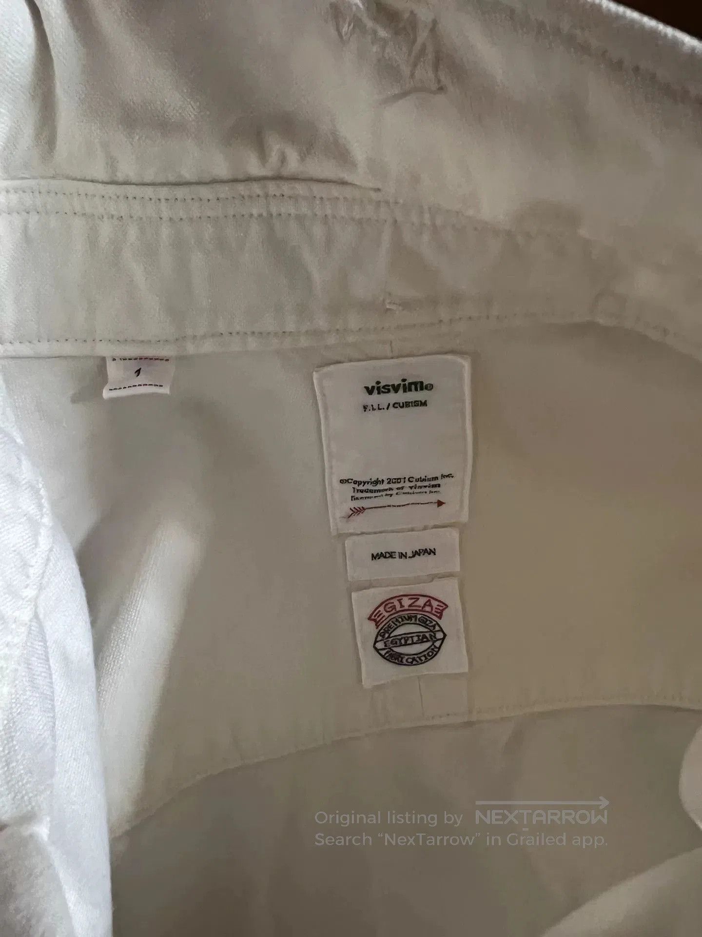 Visvim white mud-dyed GIZA cotton shirt. Size US M / EU 48-50 / 2 - 8 Thumbnail