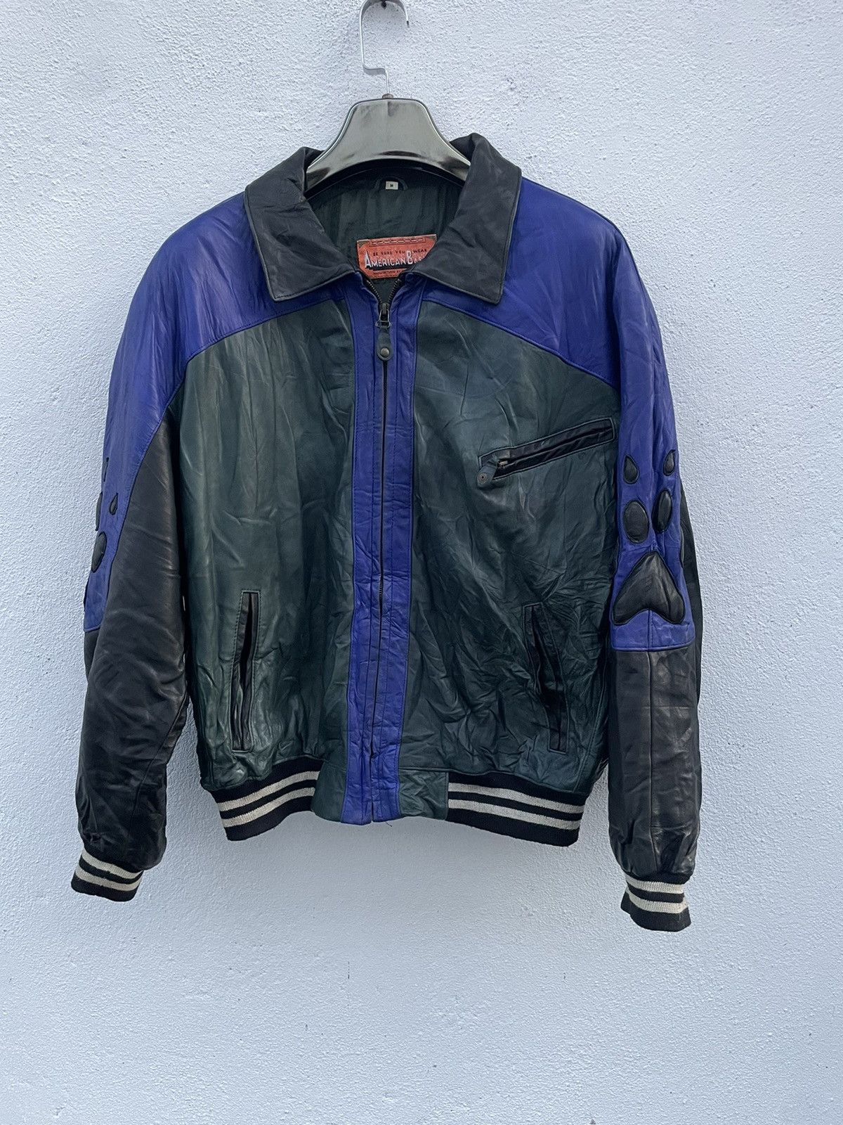 Other Vintage Leather Bomber Jacket Wolf Head Patch Size M Size US M / EU 48-50 / 2 - 2 Thumbnail