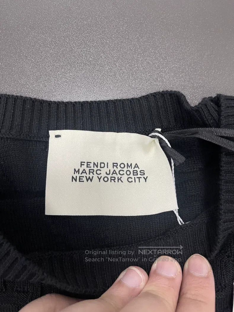 Fendi Fendi Embroidered Logo Knit Crewneck Sweater - Black Size US L / EU 52-54 / 3 - 3 Thumbnail