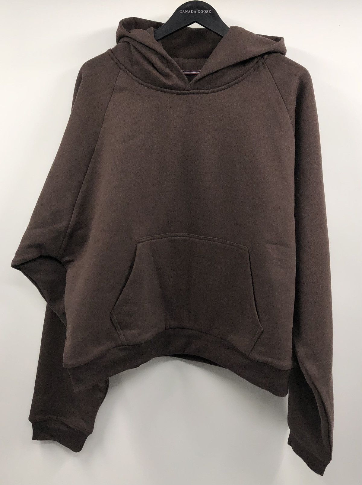 image of Jooniverse Lab Double Layer Heavyweight Boxy Brown Hoodie L, Men's (Size Large)