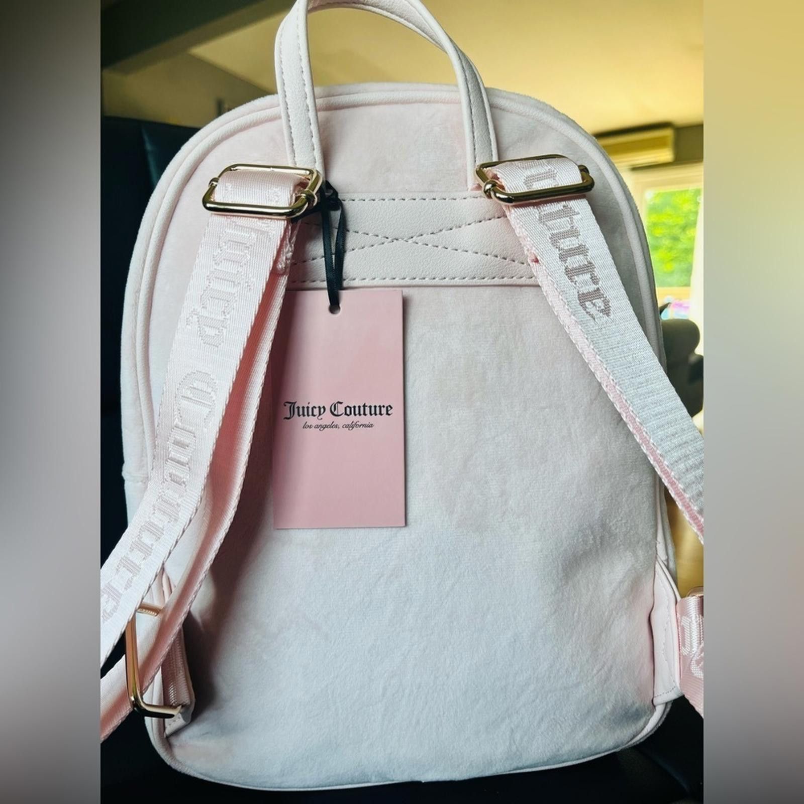 Juicy Couture Jeans Juicy Couture Obsession Velvet Powder Blush Back Pack NWT Size ONE SIZE - 3 Thumbnail