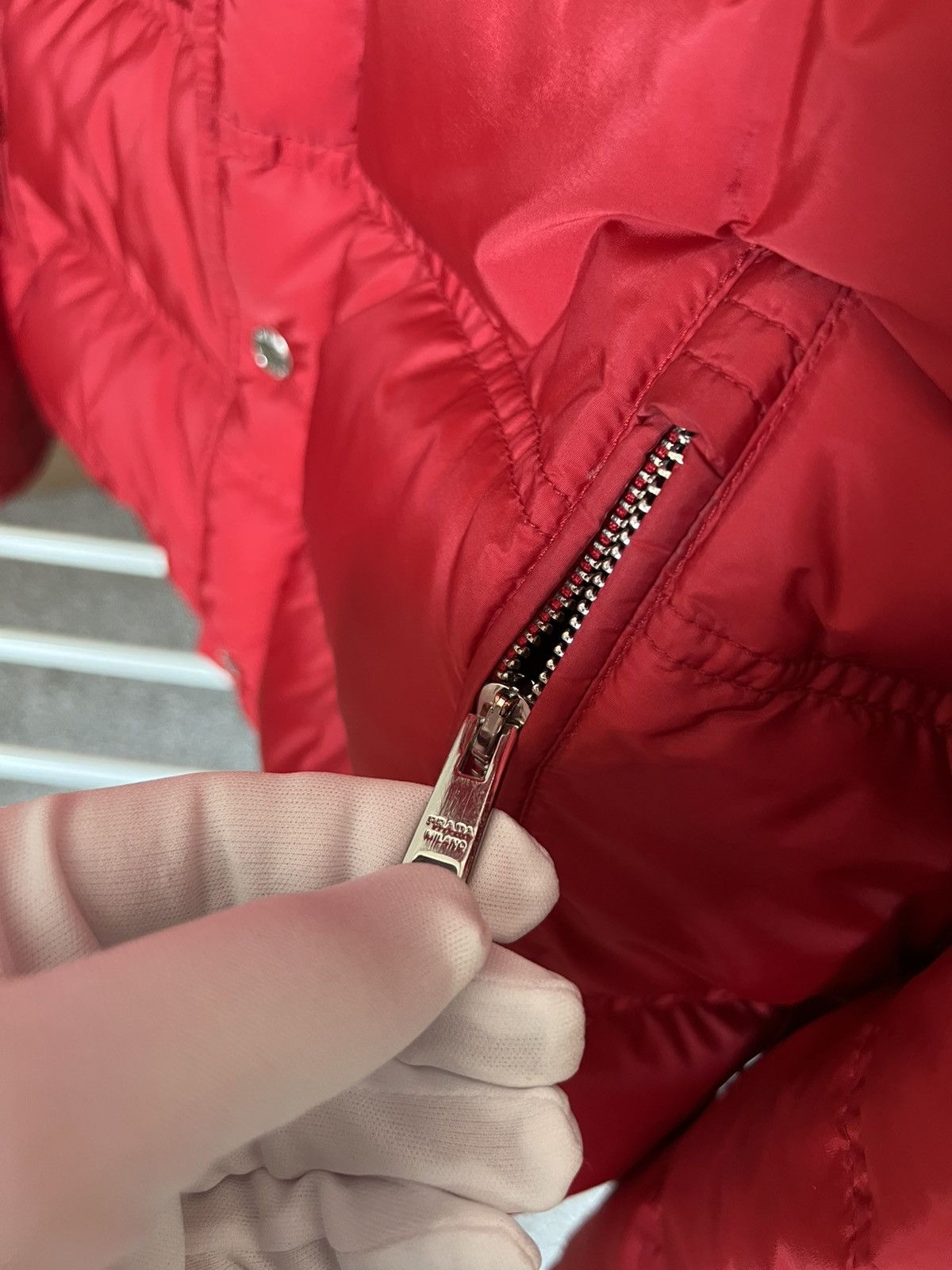 Prada Prada red pocket down puffer Size US L / EU 52-54 / 3 - 6 Thumbnail