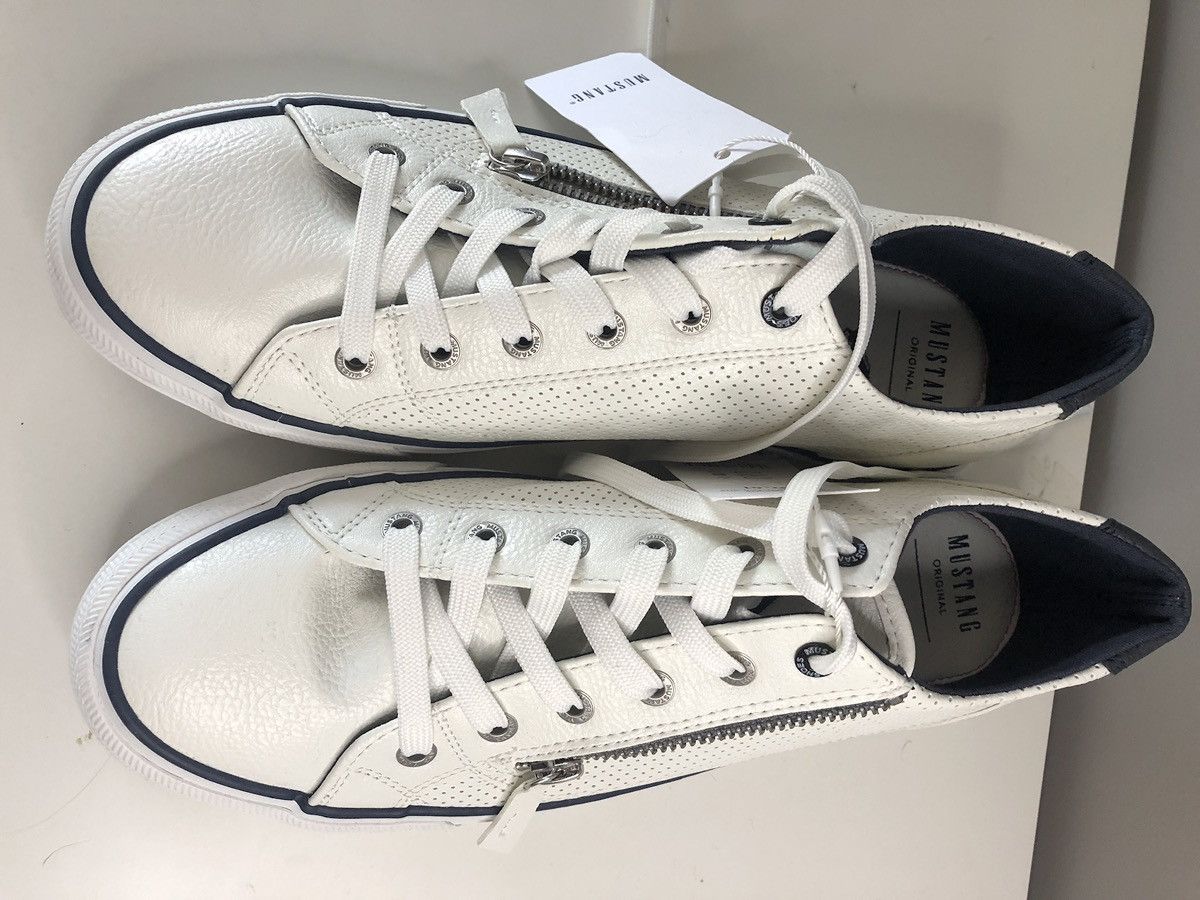 Mustang Mustang White Leather Sneakers Size US 9 / EU 42 - 4 Thumbnail