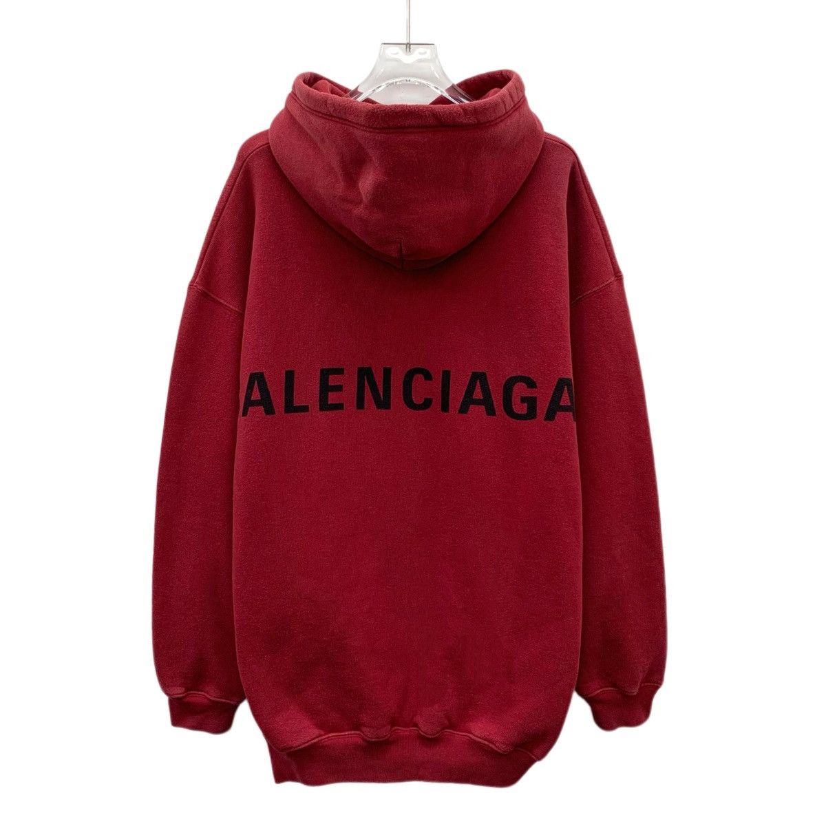 Balenciaga Balenciaga Red Logo Letter Cotton Hooded Sweatshirt K26WX Size S / US 4 / IT 40 - 2 Thumbnail