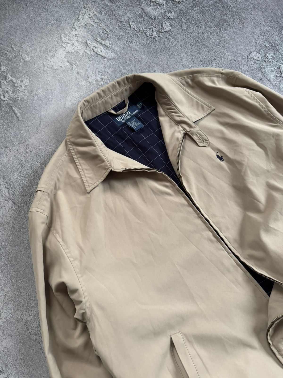 Polo Ralph Lauren × Vintage Polo Ralph Lauren XL beige zip bomber jacket collared 90s Size US XL / EU 56 / 4 - 3 Thumbnail