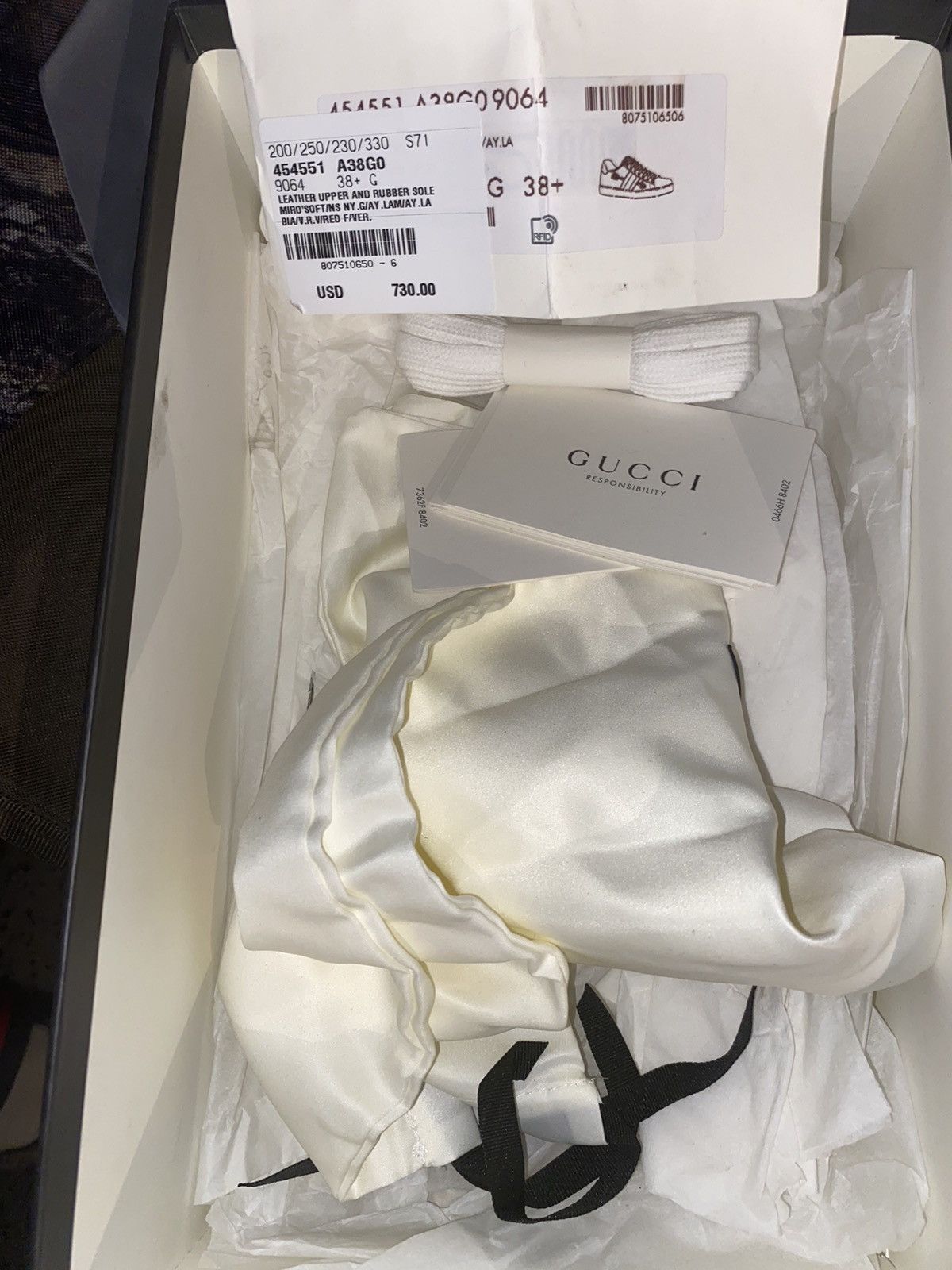Gucci Gucci Ace Embroidered Arrow Sneakers Womens Gucci Size US 8.5 / IT 38.5 - 8 Thumbnail