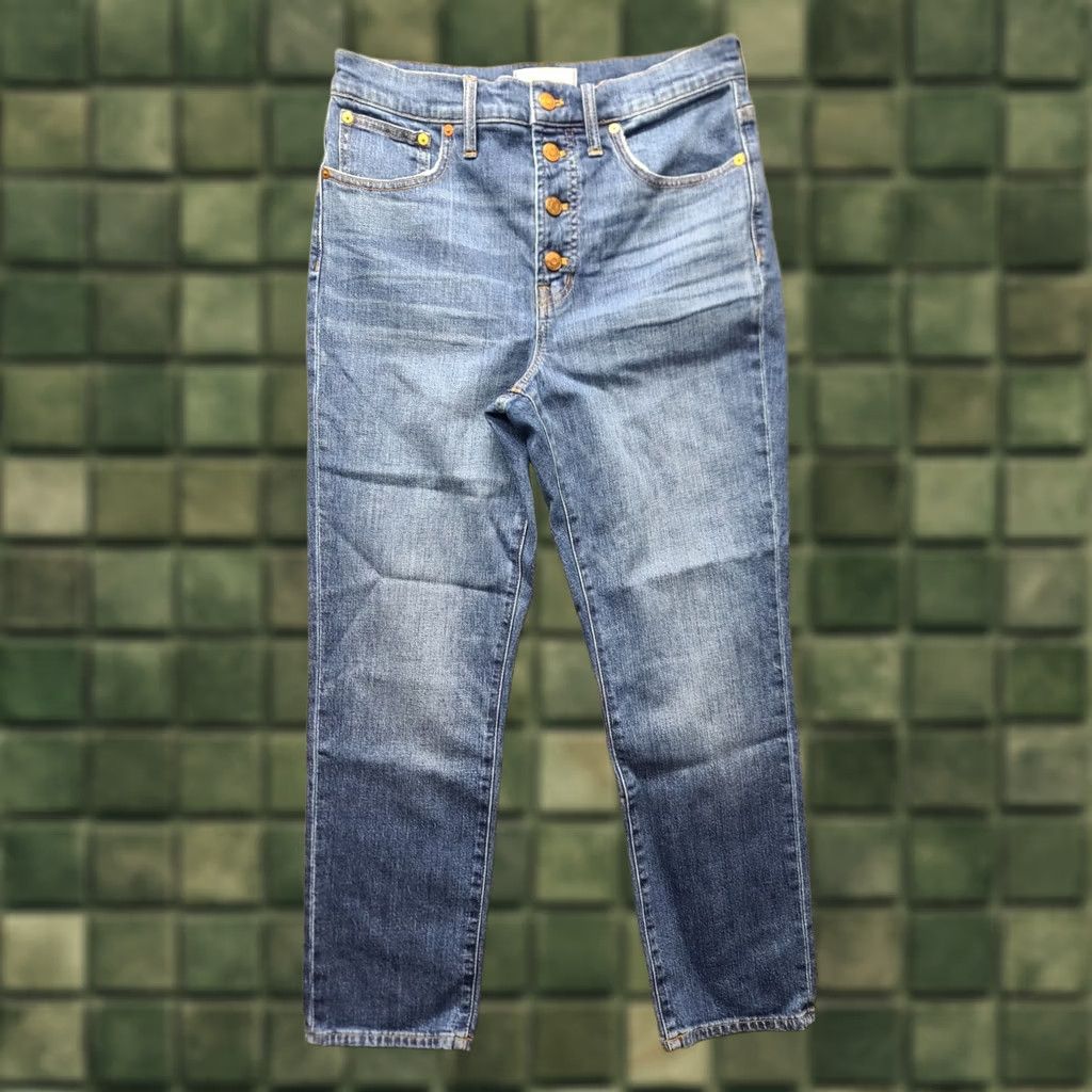 Madewell Madewell Jeans Womens Crop High Rise 27in Inseam 28x27 Button Fly Medium Blue Denim 5-Pocket Regular Fit Vintage No Size 28" / US 6 / IT 42 - 1 Thumbnail