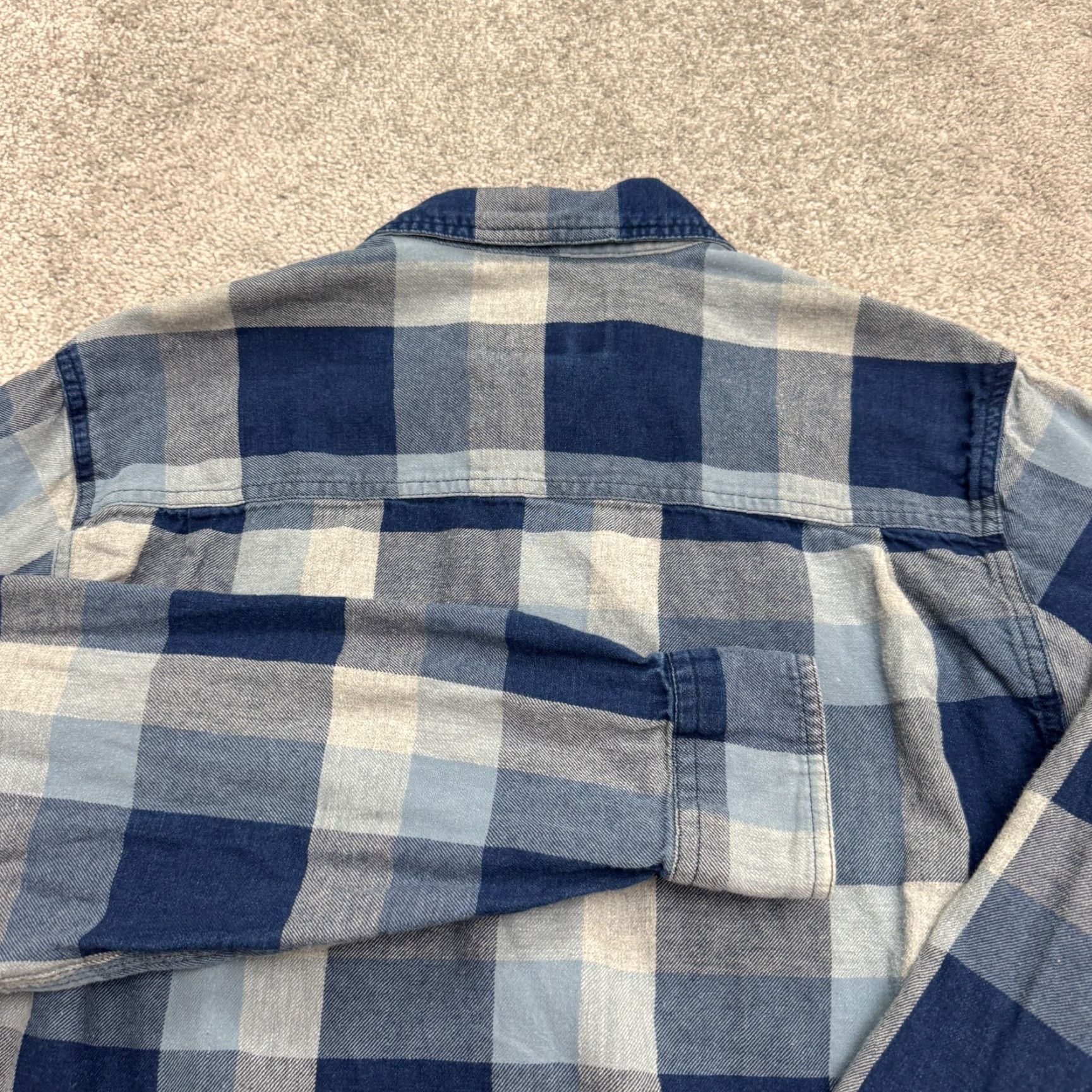 Vintage Woolrich Button-Up Shirt Mens Medium Blue Plaid Casual Linen Cotton Regular STEM-Down? Size US M / EU 48-50 / 2 - 6 Thumbnail
