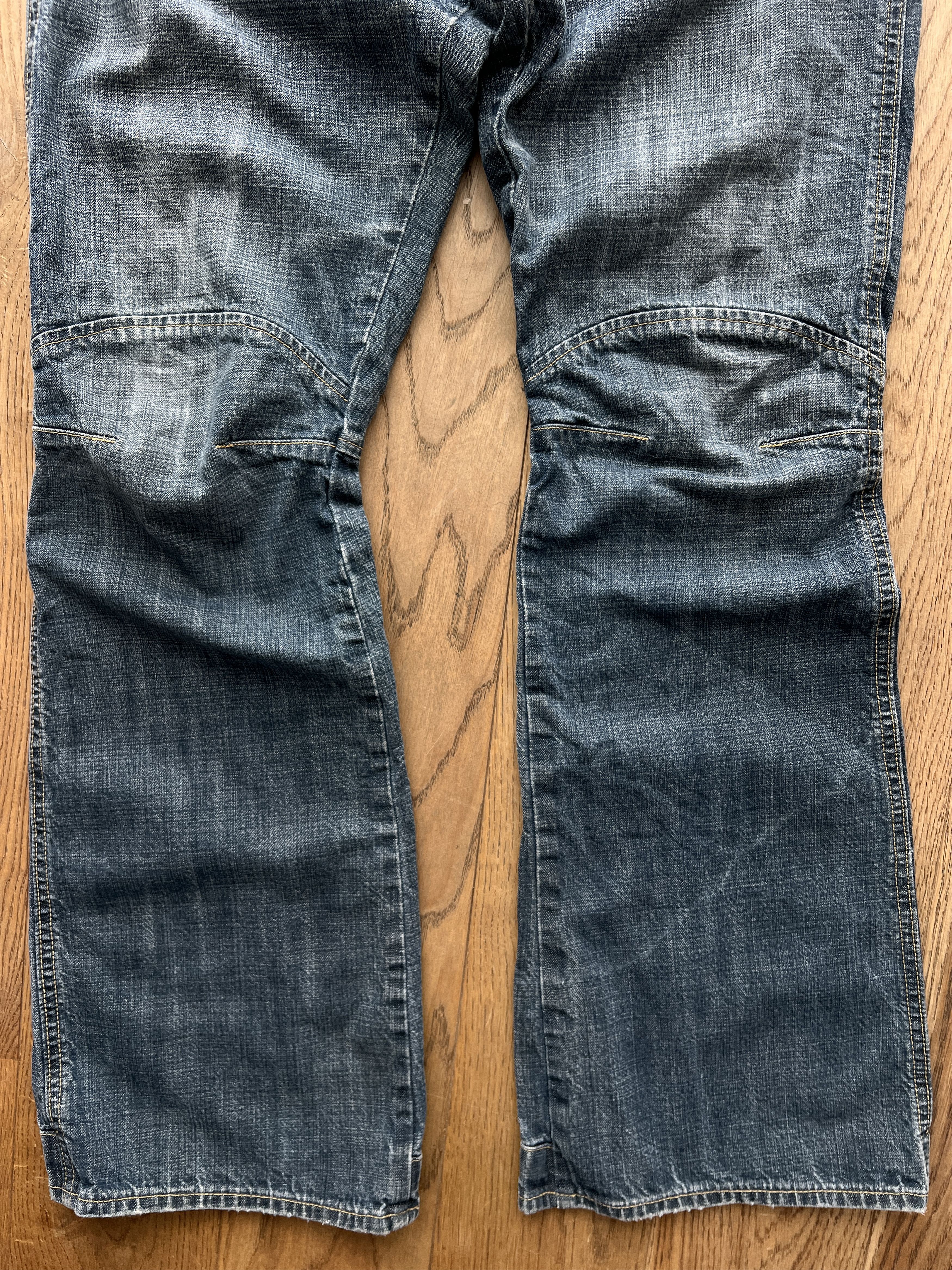 G-Star 90s G-Star RAW Comwood double knee flared boot cut denim y2k Size US 31 - 18 Thumbnail