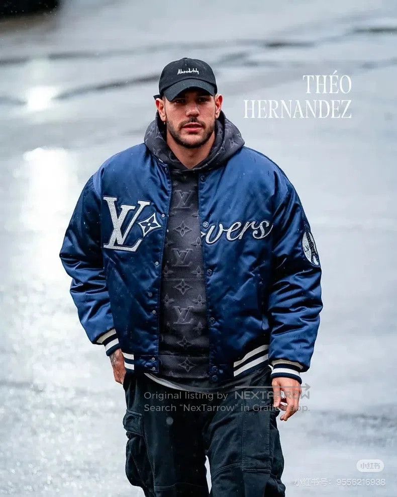 Louis Vuitton Louis Vuitton Blue satin rhinestone baseball jacket Size US L / EU 52-54 / 3 - 8 Thumbnail