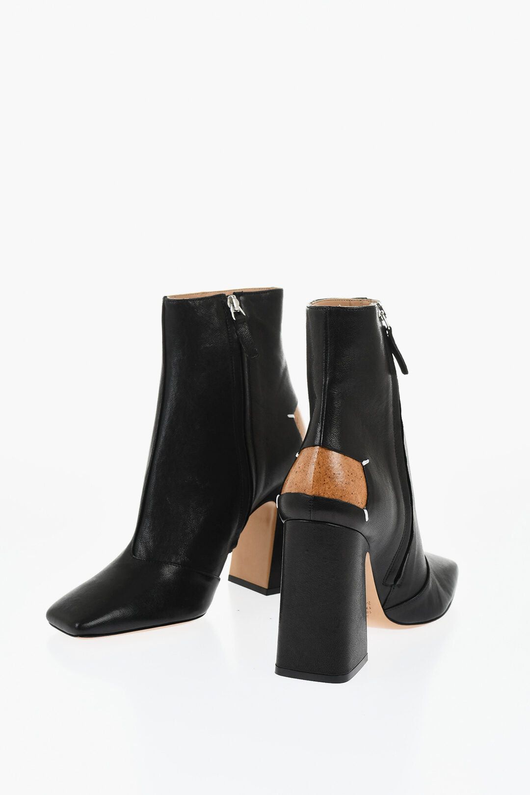 Maison Margiela MM22 Leather Ankle Boots with Square Toe and 10.5 cm Heel Size US 8 / IT 38 - 1 Thumbnail