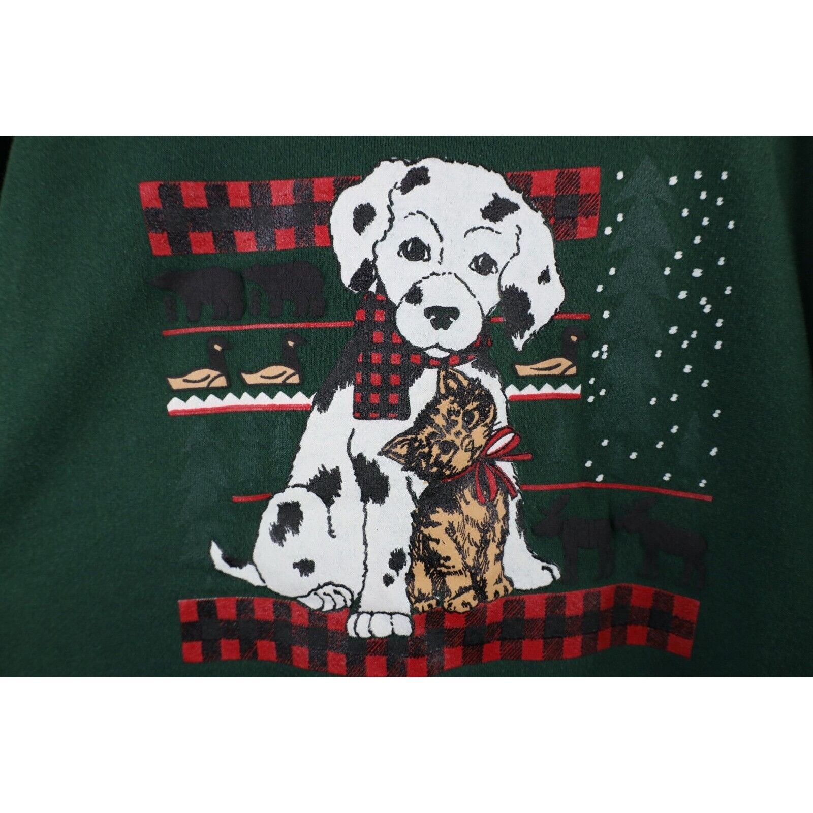 Vintage Vintage 90s Streetwear Christmas Puppy Cat Kitten Sweatshirt Size XL / US 12-14 / IT 48-50 - 5 Thumbnail