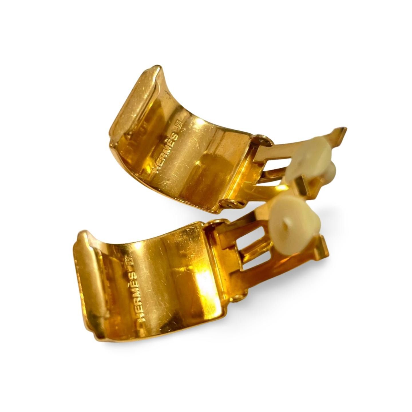 Hermes Vintage Hermes cloisonné enamel golden earrings, lion Size ONE SIZE - 3 Thumbnail